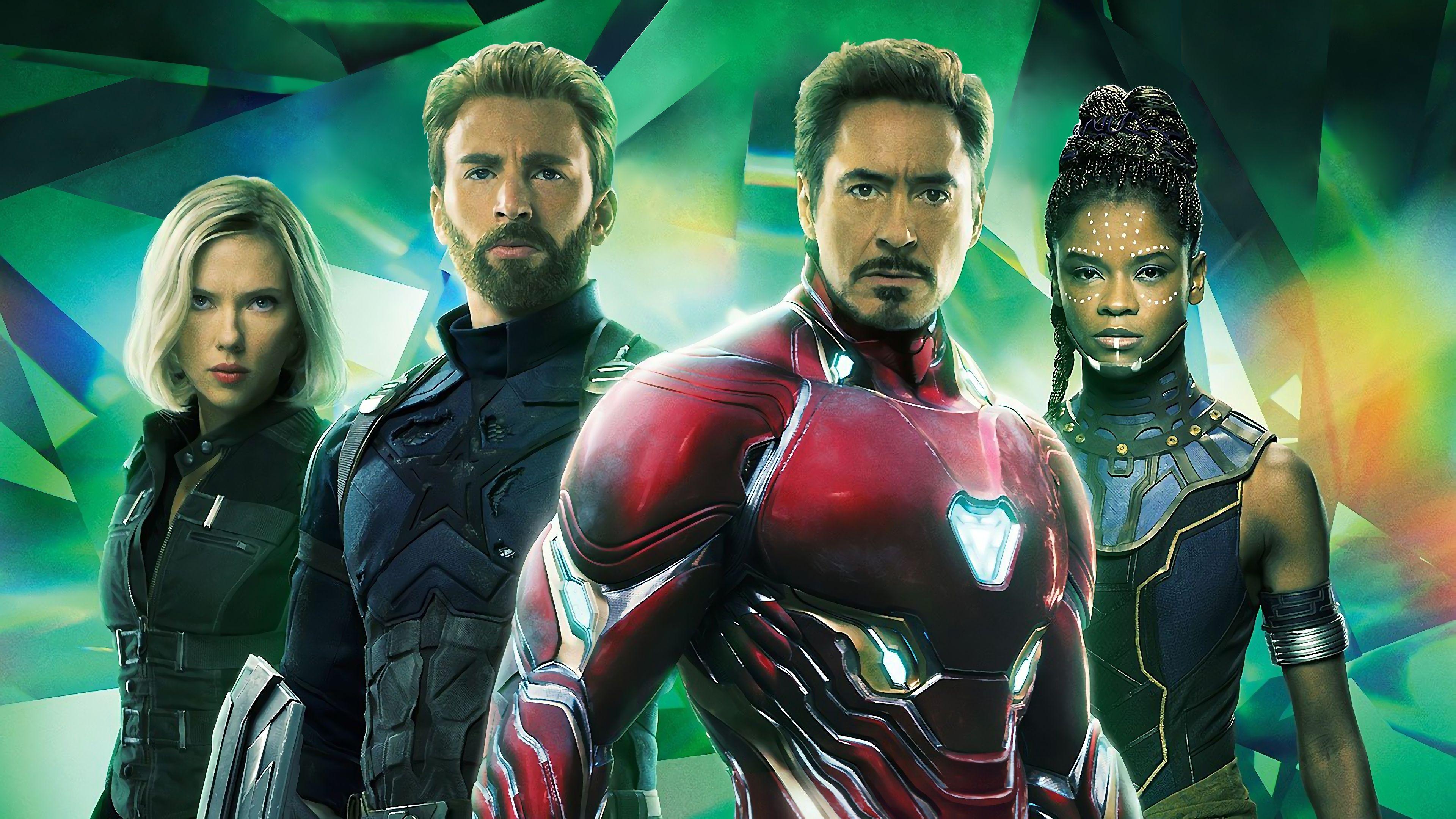 3840x2160 Avengers: Infinity War Iron Man Captain America Shuri Black Widow 4K