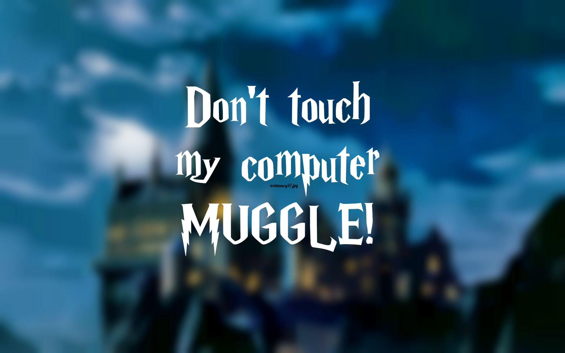 1920x1200 Harry Potter Don't Touch My Laptop Wallpaper