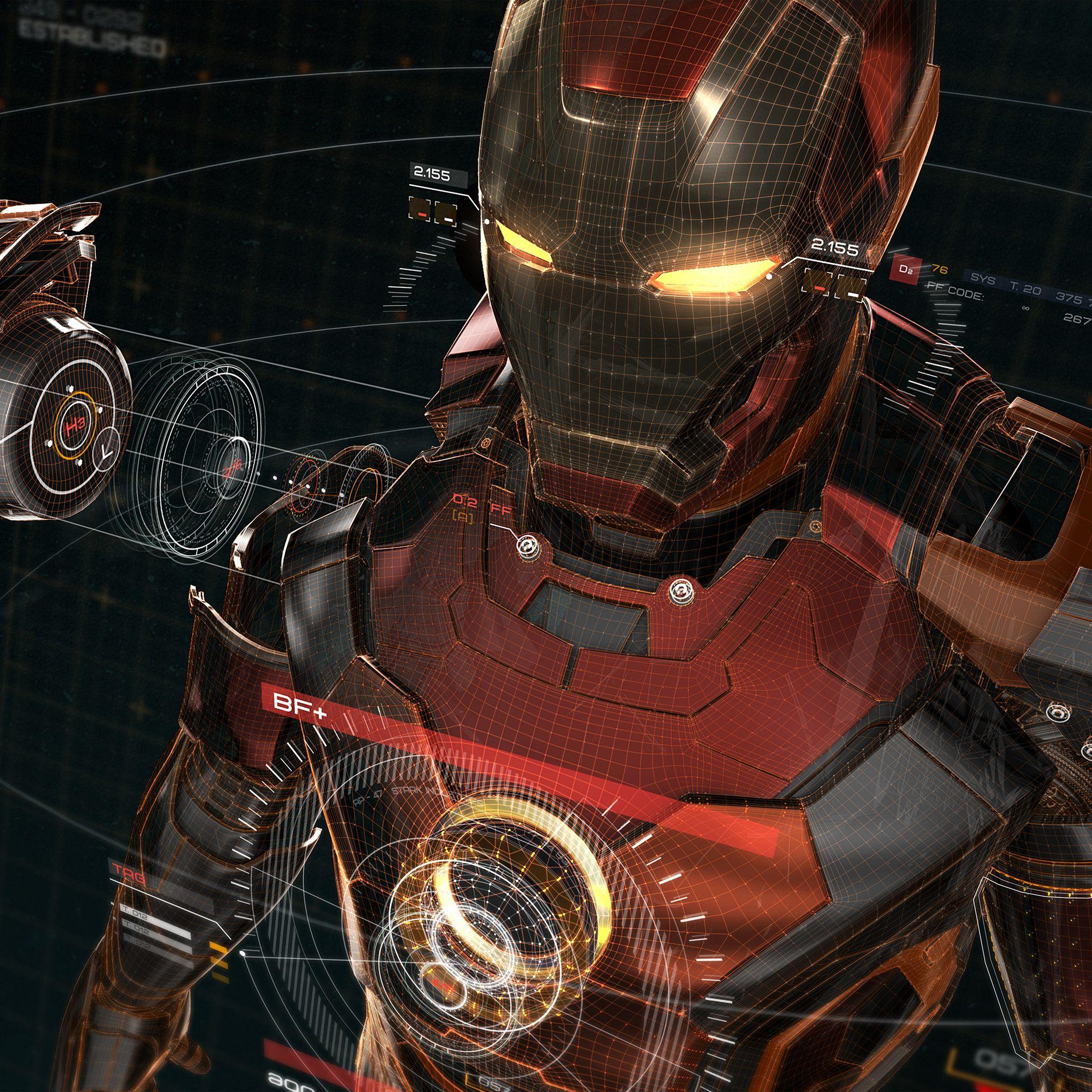 2048x2048 Ironman 3D Red Game Avengers Art Illustration Hero Wallpaper