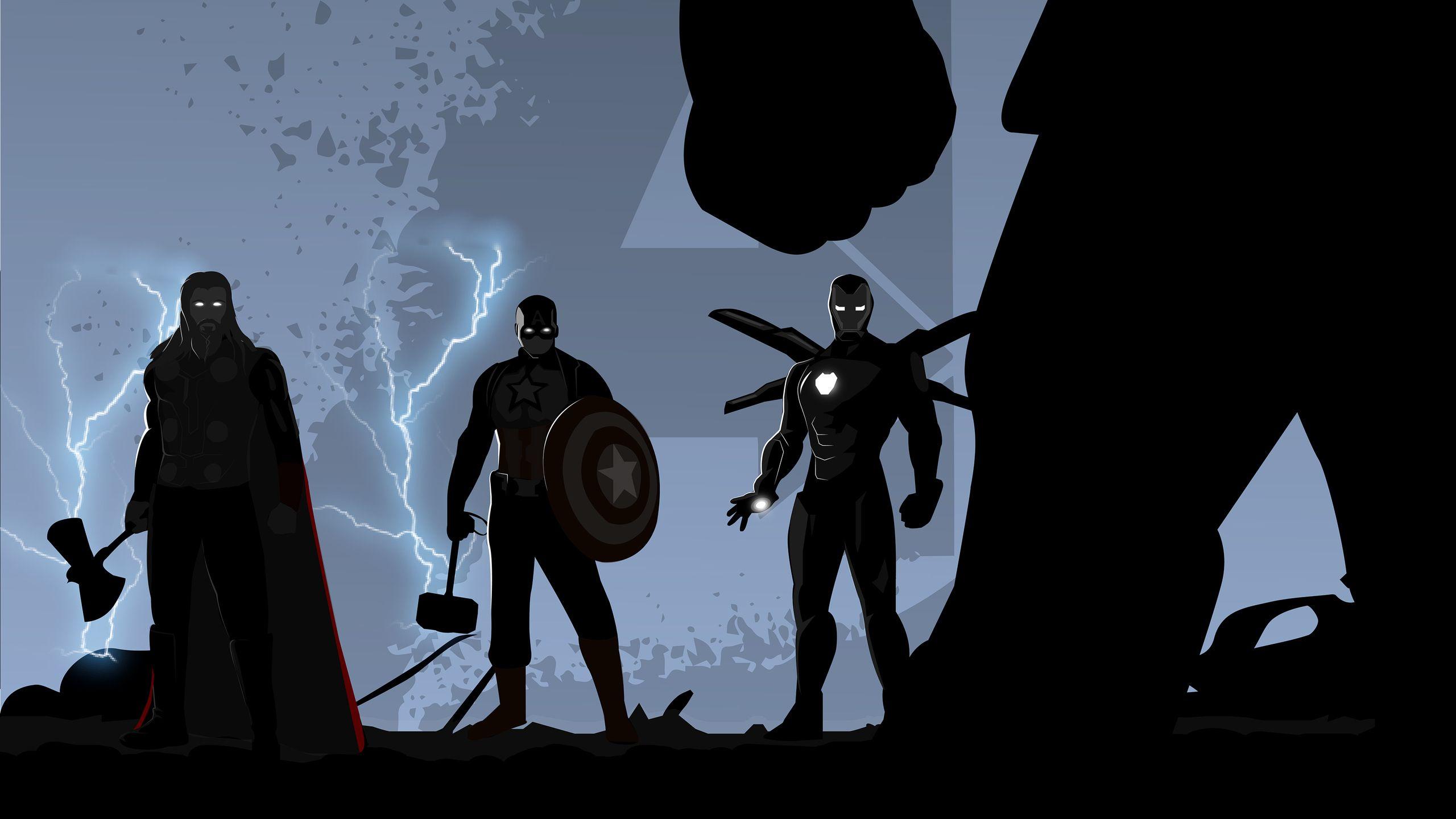 2560x1440 Avengers Endgame Minimal Illustration 1440P Resolution HD 4k Wallpaper, Image, Background, Photo and Picture