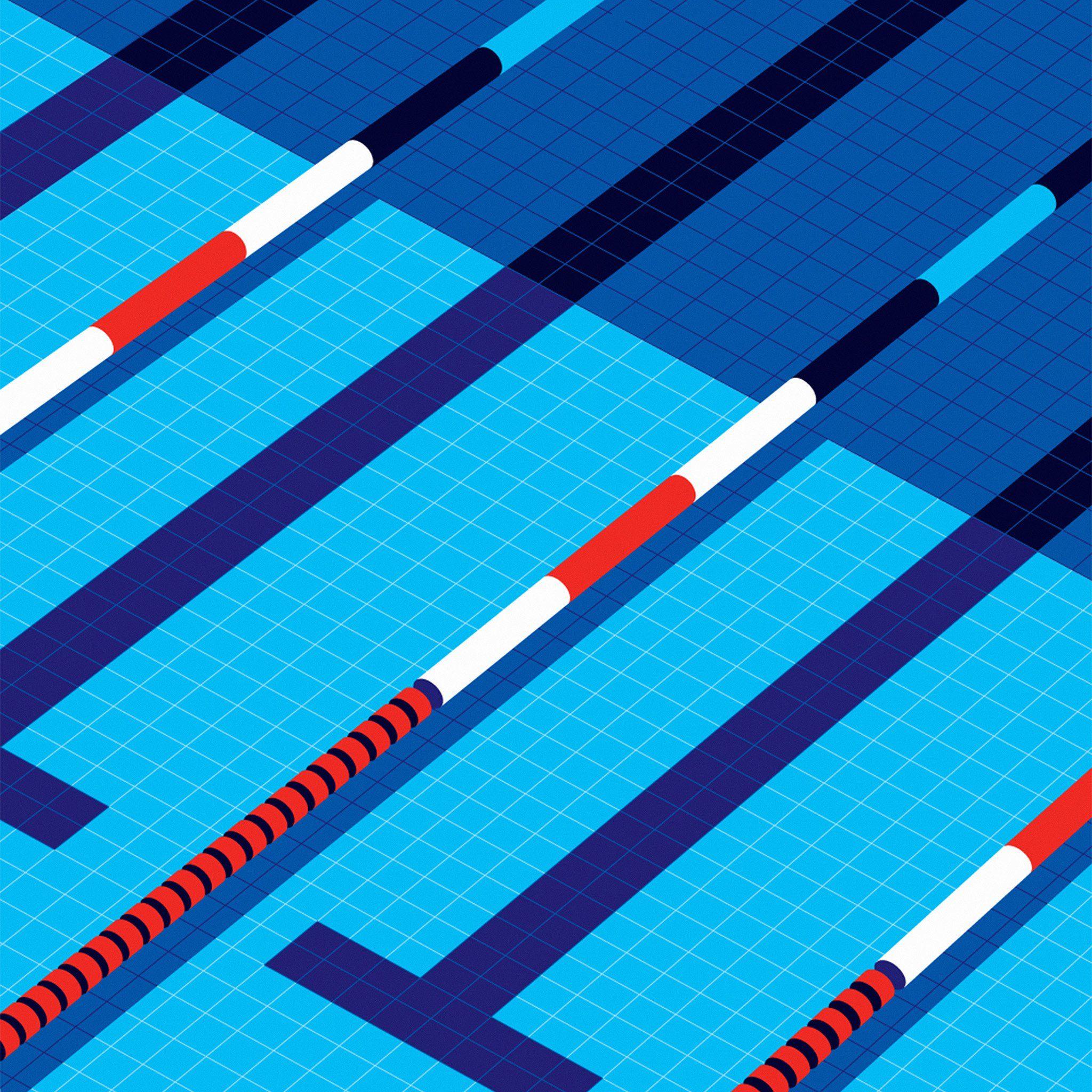 2048x2048 Minimal Swim Blue Illustration Art iPad Air Wallpaper Free Download