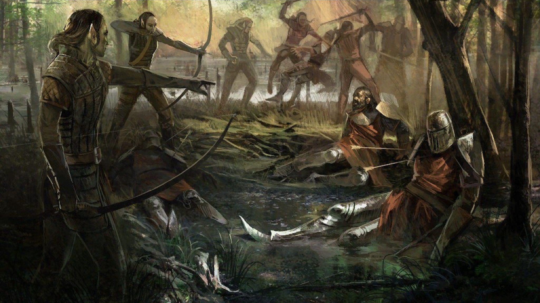 2048x1152 Video games RPG The Witcher fantasy art artbook artwork Geralt