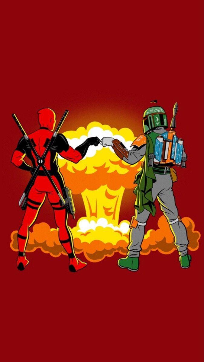 675x1200 Was told you guys might like this Deadpool x Boba Fett wallpaper. (iPhone 6)