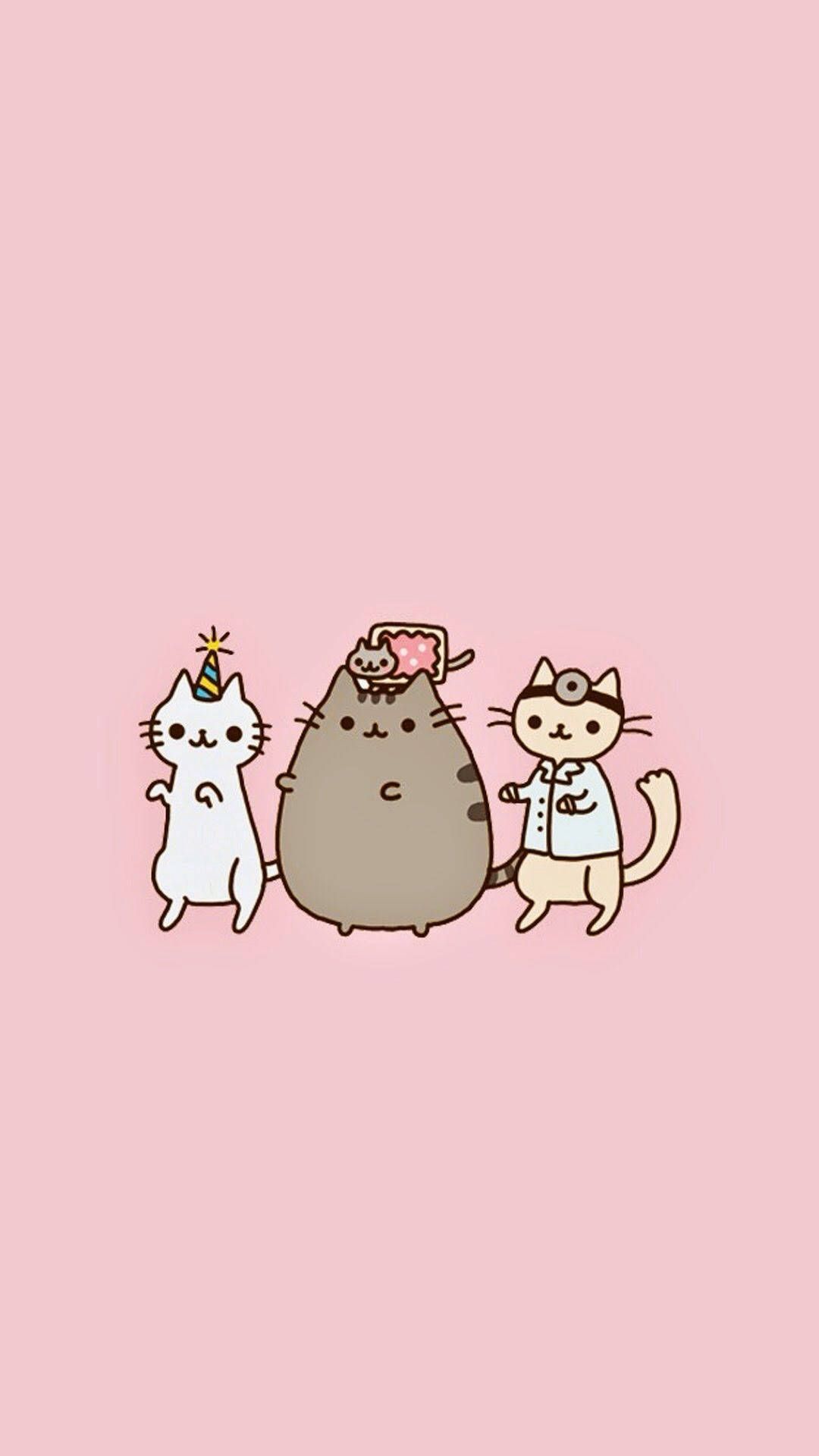 1080x1920 Pusheen Family Wallpaper