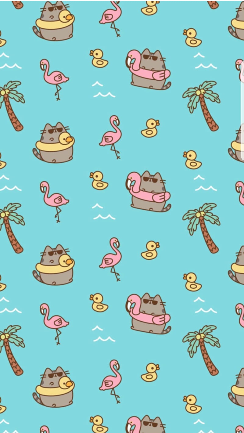 800x1419 Pusheen Summer Fun, HD phone wallpaper