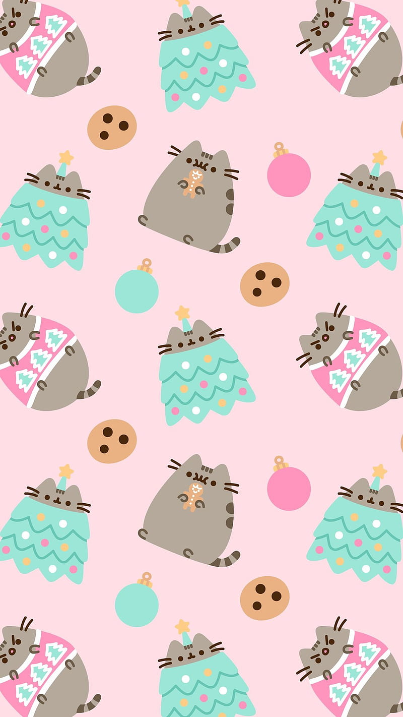 800x1422 Pink Pusheen, cat, cookie, cute, HD phone wallpaper