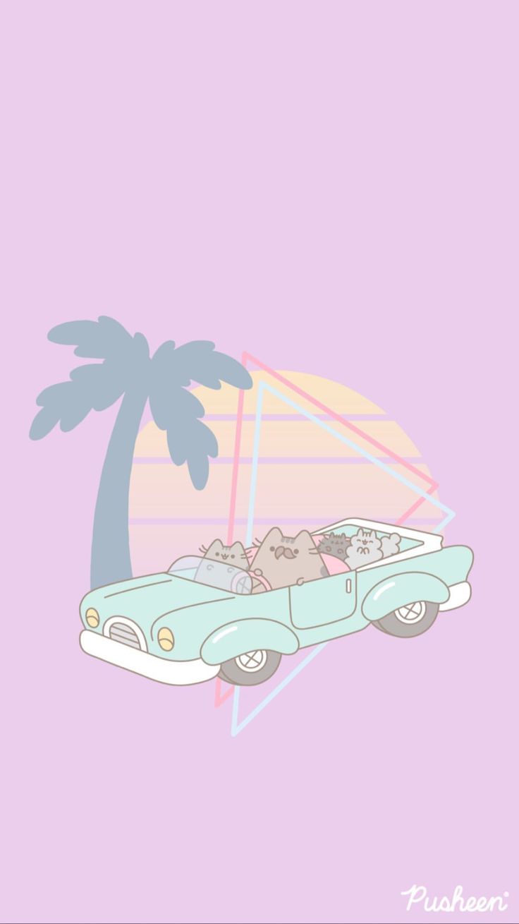 736x1309 Pusheen Summer Car Wallpaper