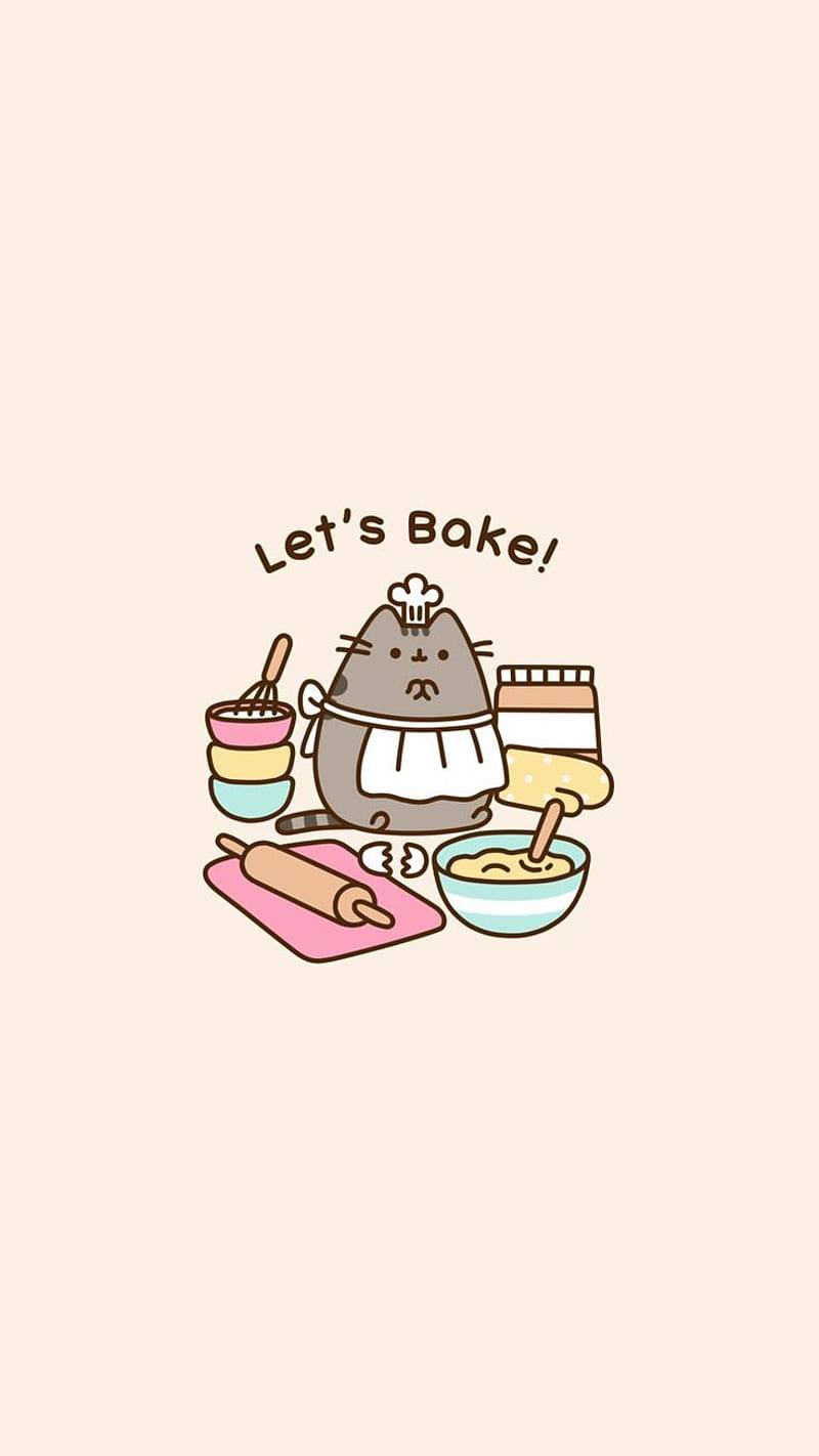 800x1422 Pusheen, baking, cute, HD phone wallpaper