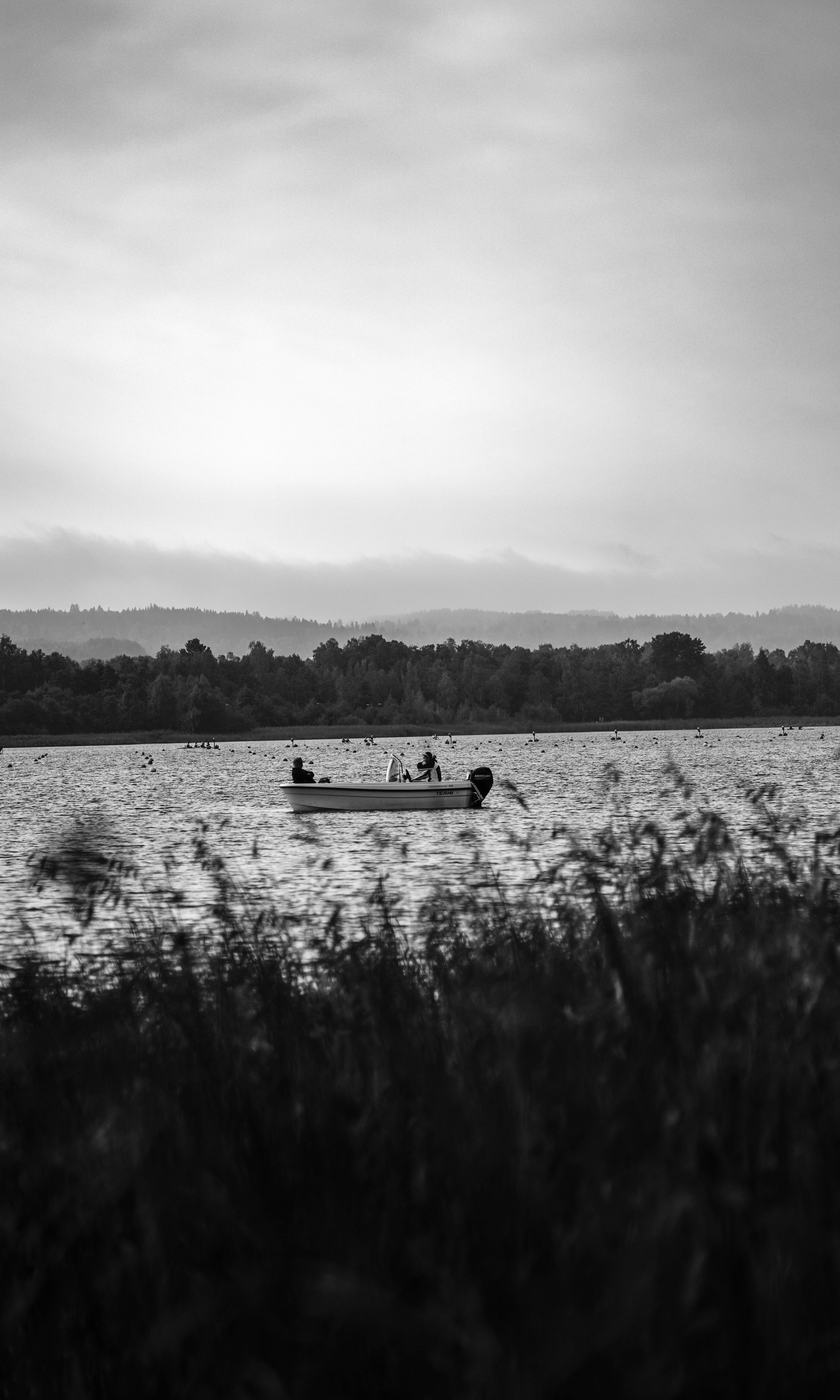3625x6043 Black and White Photo of a Boat on a Lake · Free