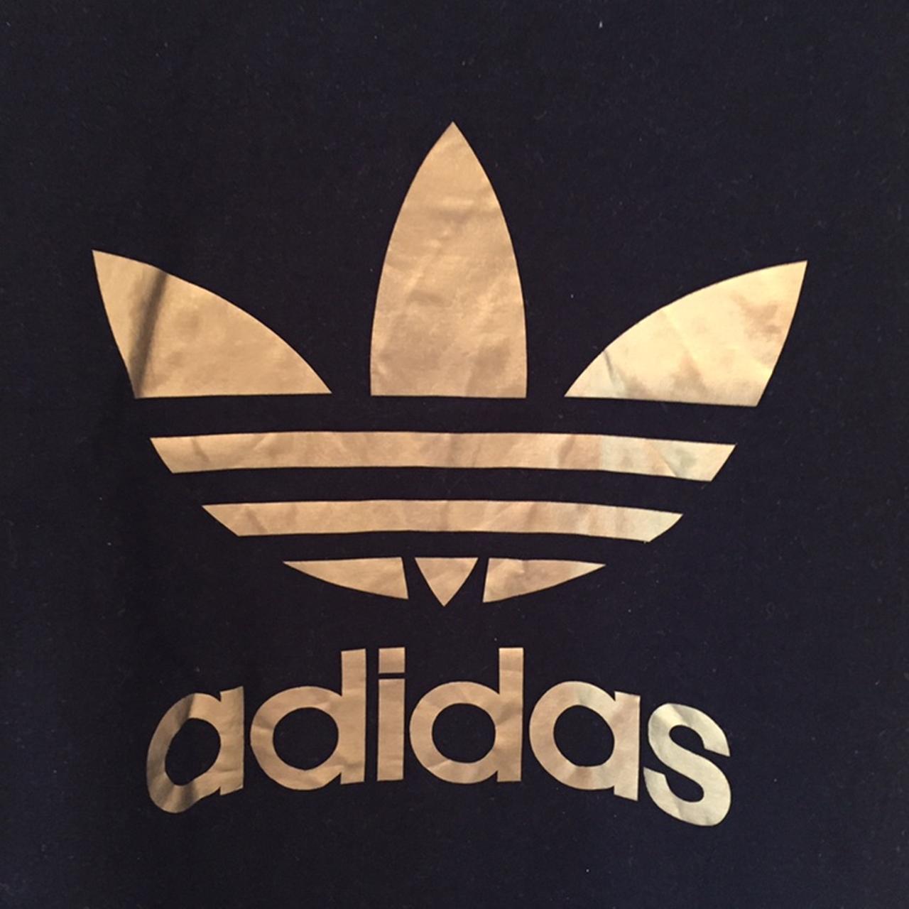 1280x1280 Adidas Wallpaper Logo Adidas Gold Adidas Signature Golden Logo In Black Background Bedding Set