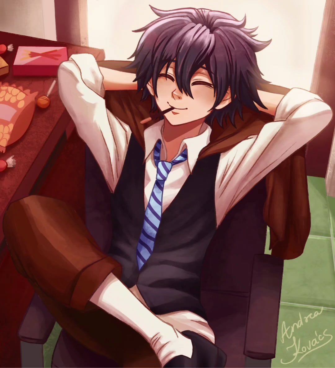 1080x1184 I drew this fanart of Ranpo, and now I want to eat Pocky too