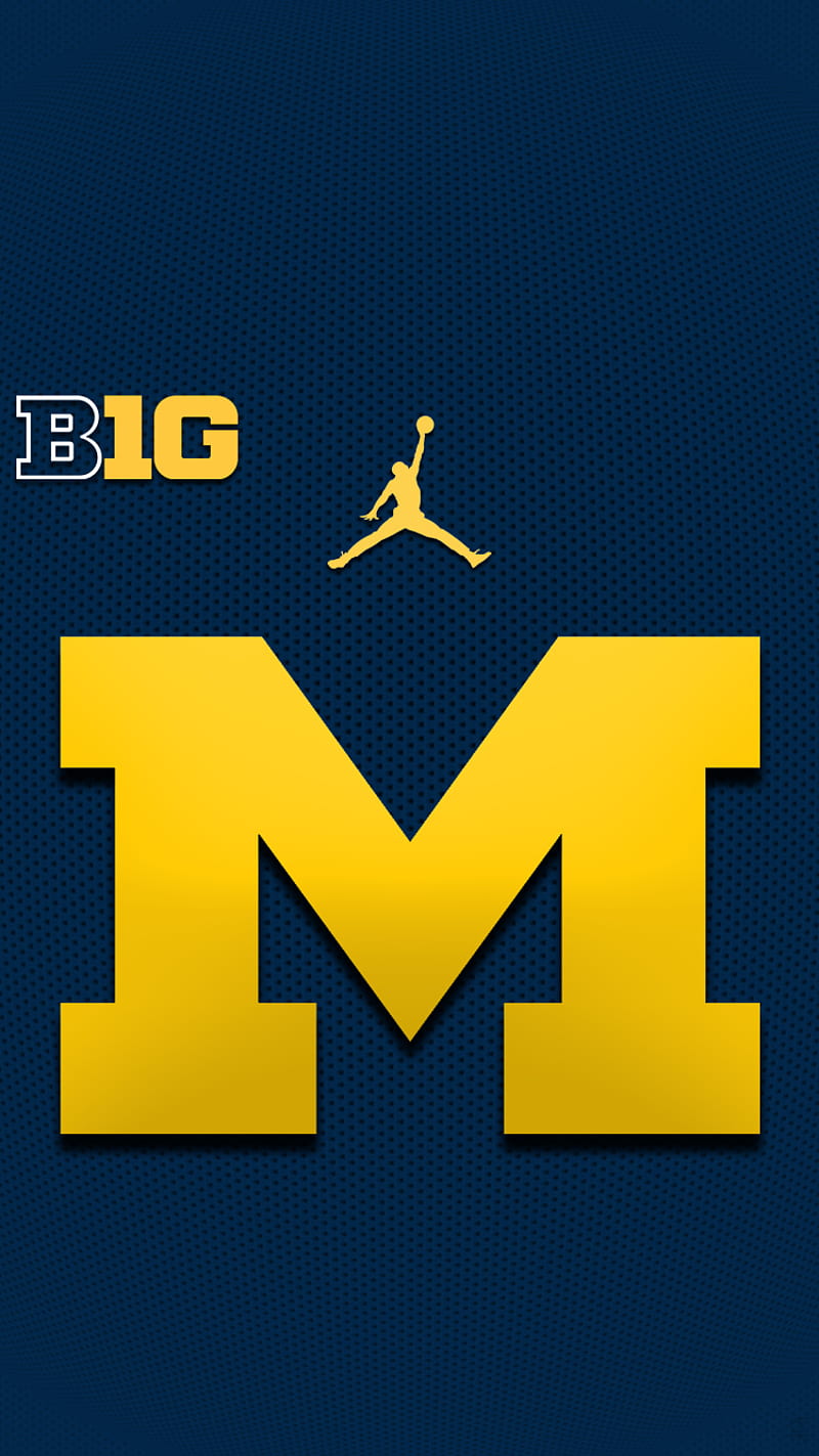 800x1423 Michigan Jumperman, blue, michigan, wolverines, HD phone wallpaper