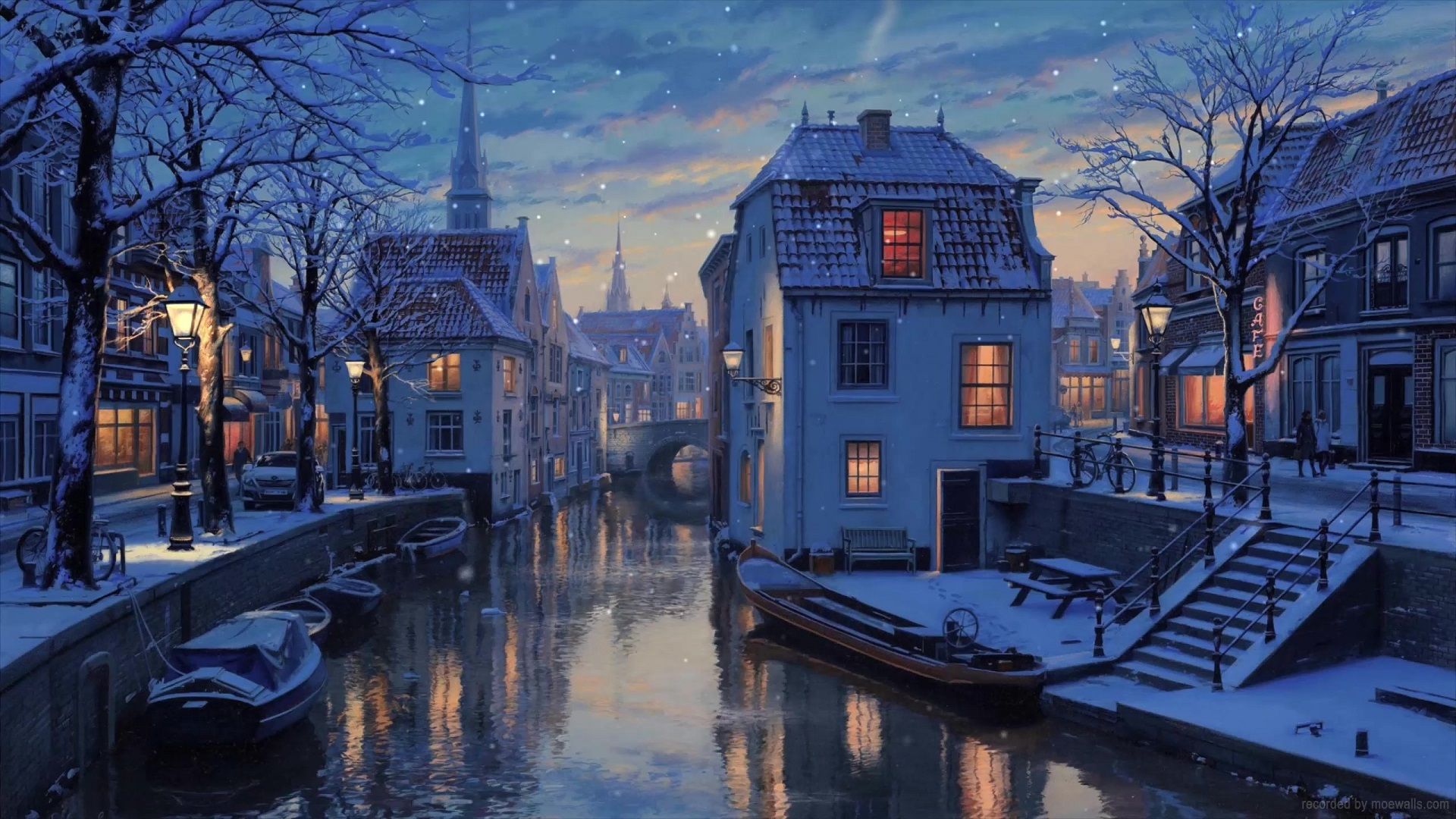 1920x1080 Snow Evening Live Wallpaper