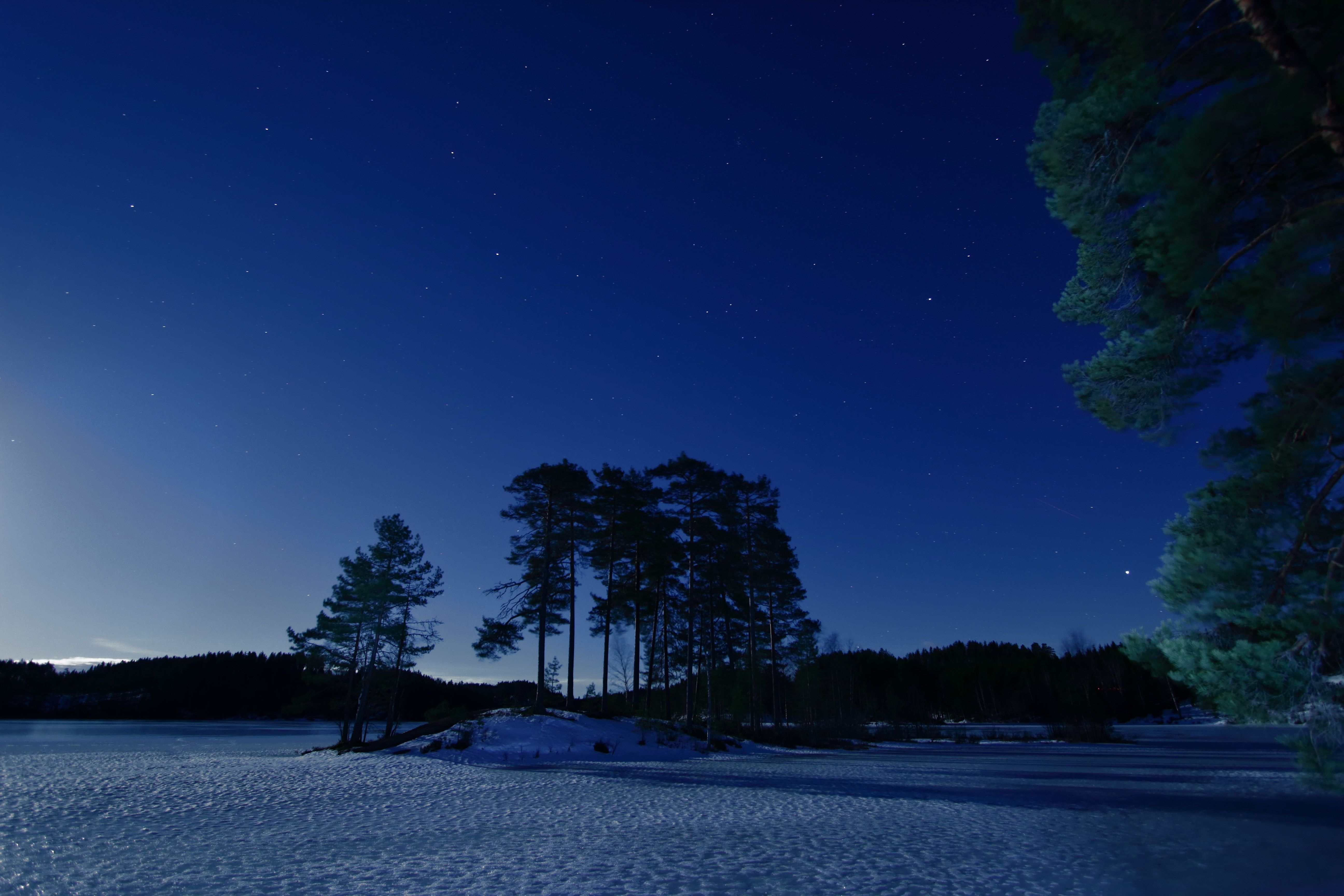 5184x3456 Wallpaper Blue, Nature, Night, Winter, Snow, Background Free Image
