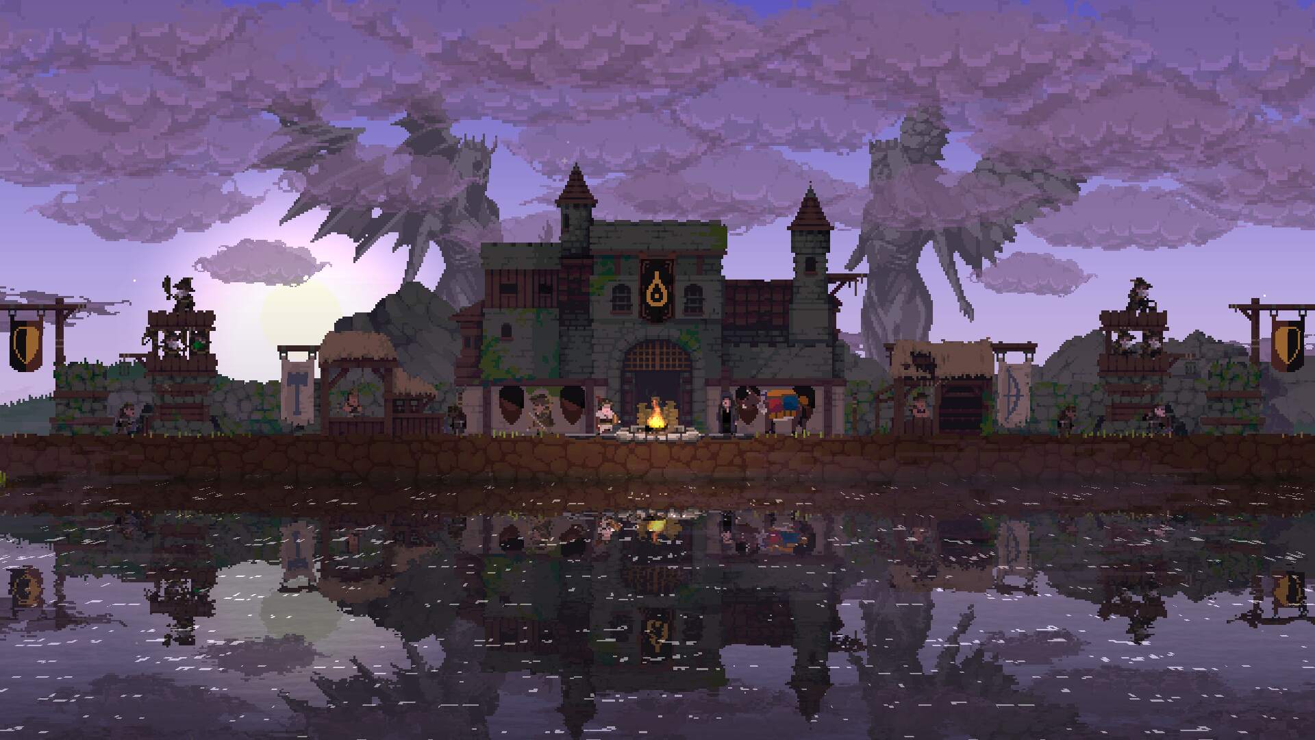 1920x1080 Kingdom: Two Crowns HD Wallpaper Castle Reflectionx1080