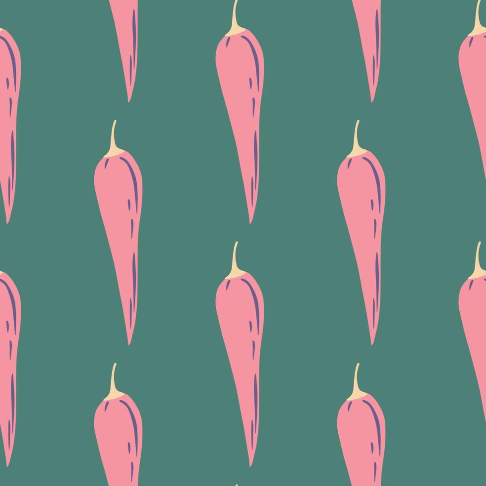 980x980 Chilli seamless pattern in doodle style. Hot chile peppers wallpaper. Creative vegetarian healthy food texture