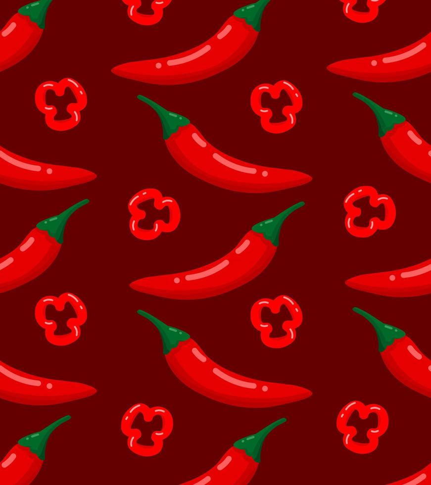 871x980 Red hot chili peppers isolated seamless pattern template. Simple flat cartoon vector background. Organic food fabric print. Cooking restaurant menu backdrop