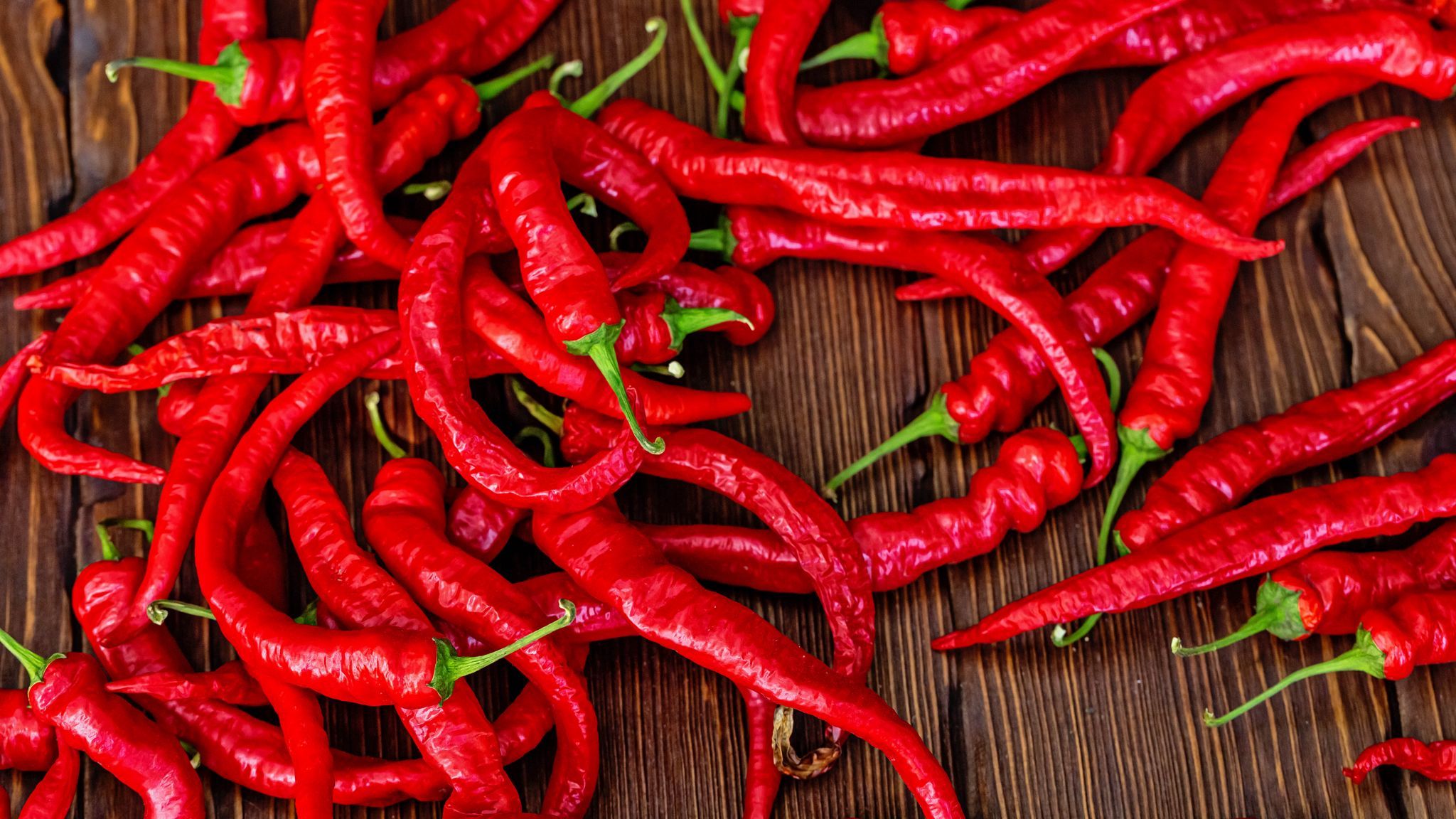 2048x1152 Download wallpaper 2048x1152 chili pepper, pepper, red, hot ultrawide monitor HD background