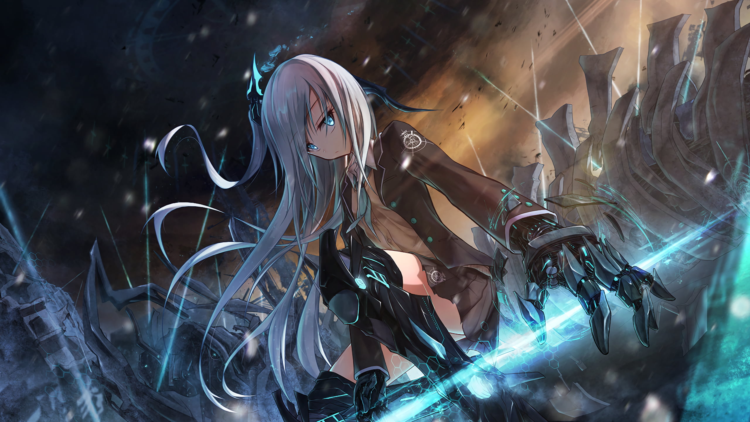 2560x1440 Female Anime character wallpaper, manga, cyborg HD wallpaper