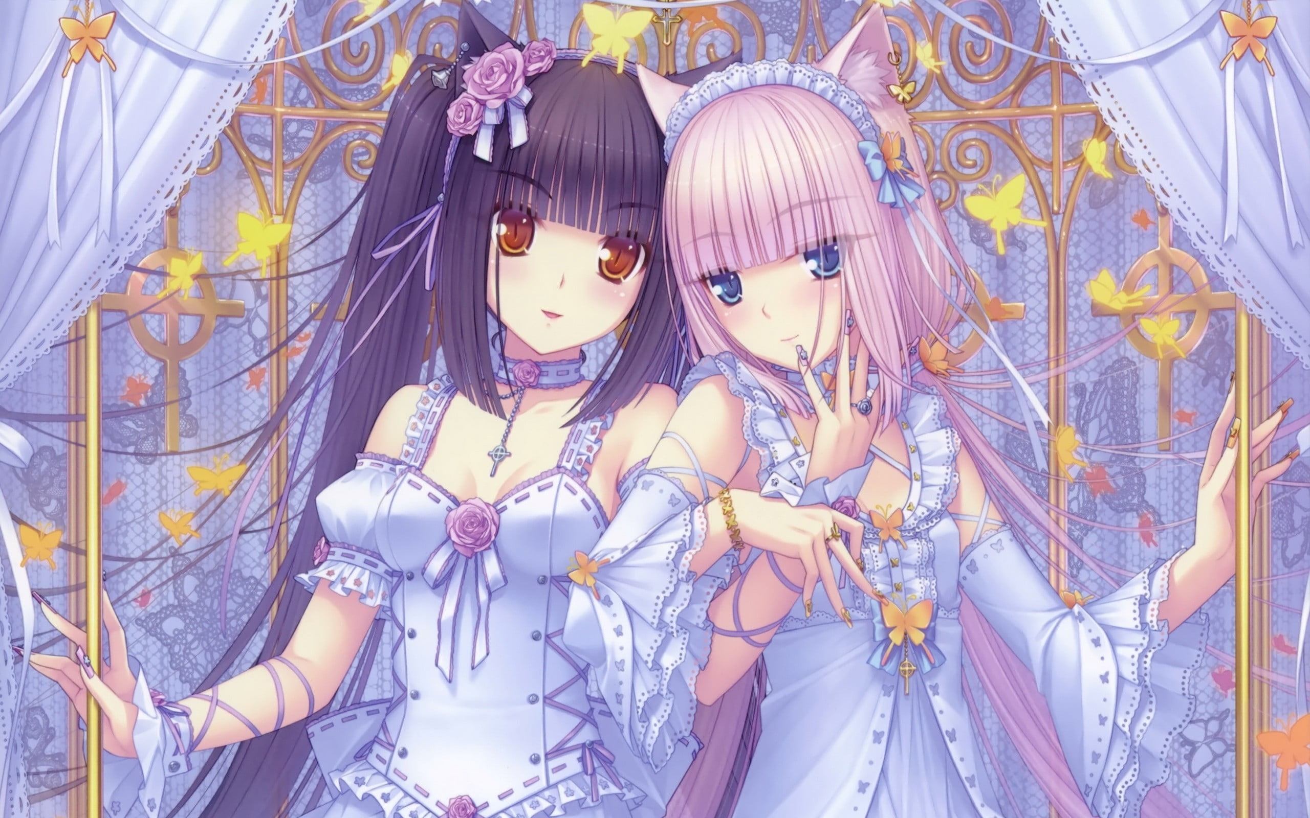 2560x1600 Two female Anime characters 3D wallpaper HD wallpaper