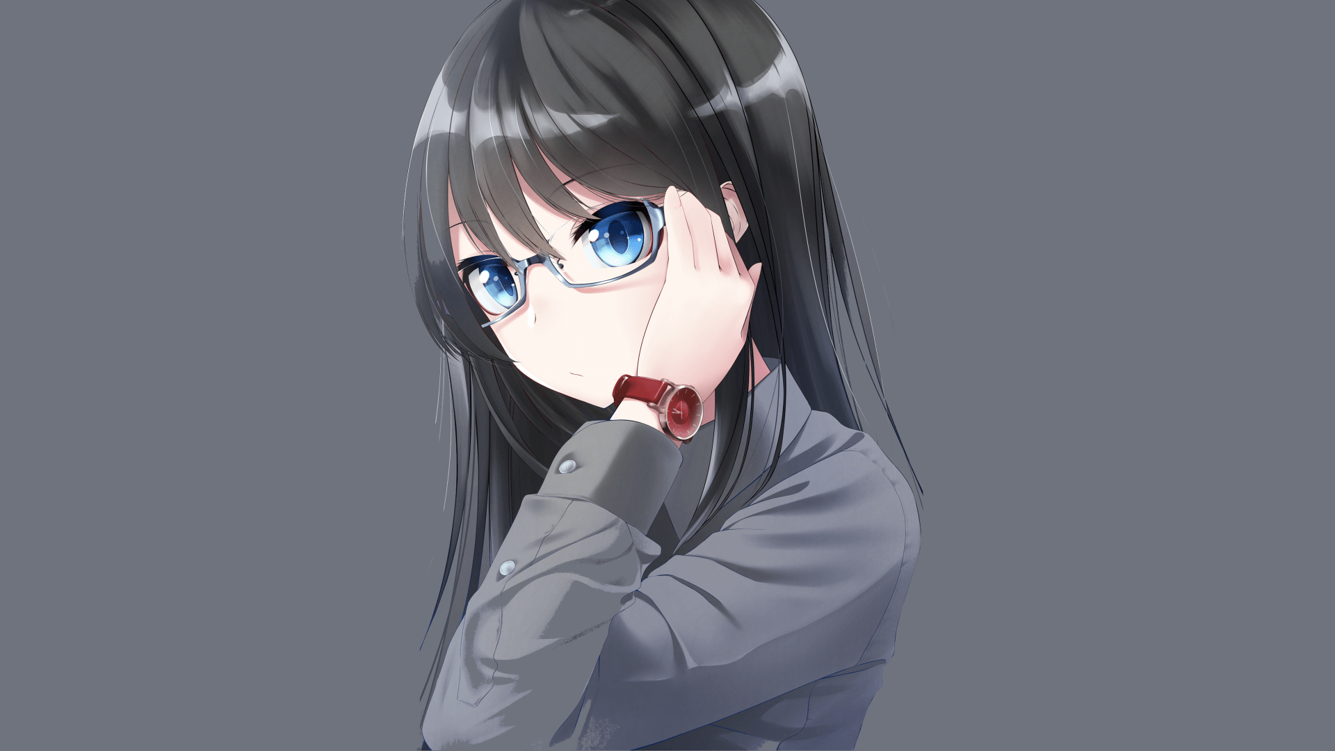 1920x1080 4K Anime Original Glasses Girl Wallpaper by ネコばかx2160