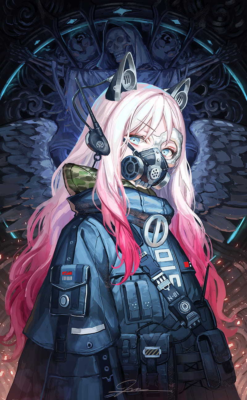 800x1294 Anime girls, anime, original characters, cat ears, pink hair, gradient hair, HD phone wallpaper