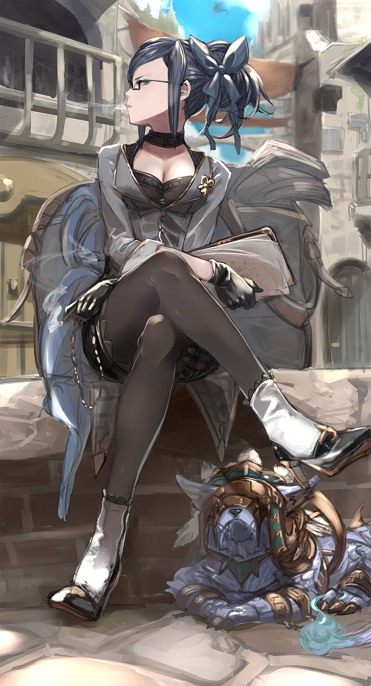 728x1345 HD wallpaper: female anime character wallpaper, anime girls, cleavage, heels