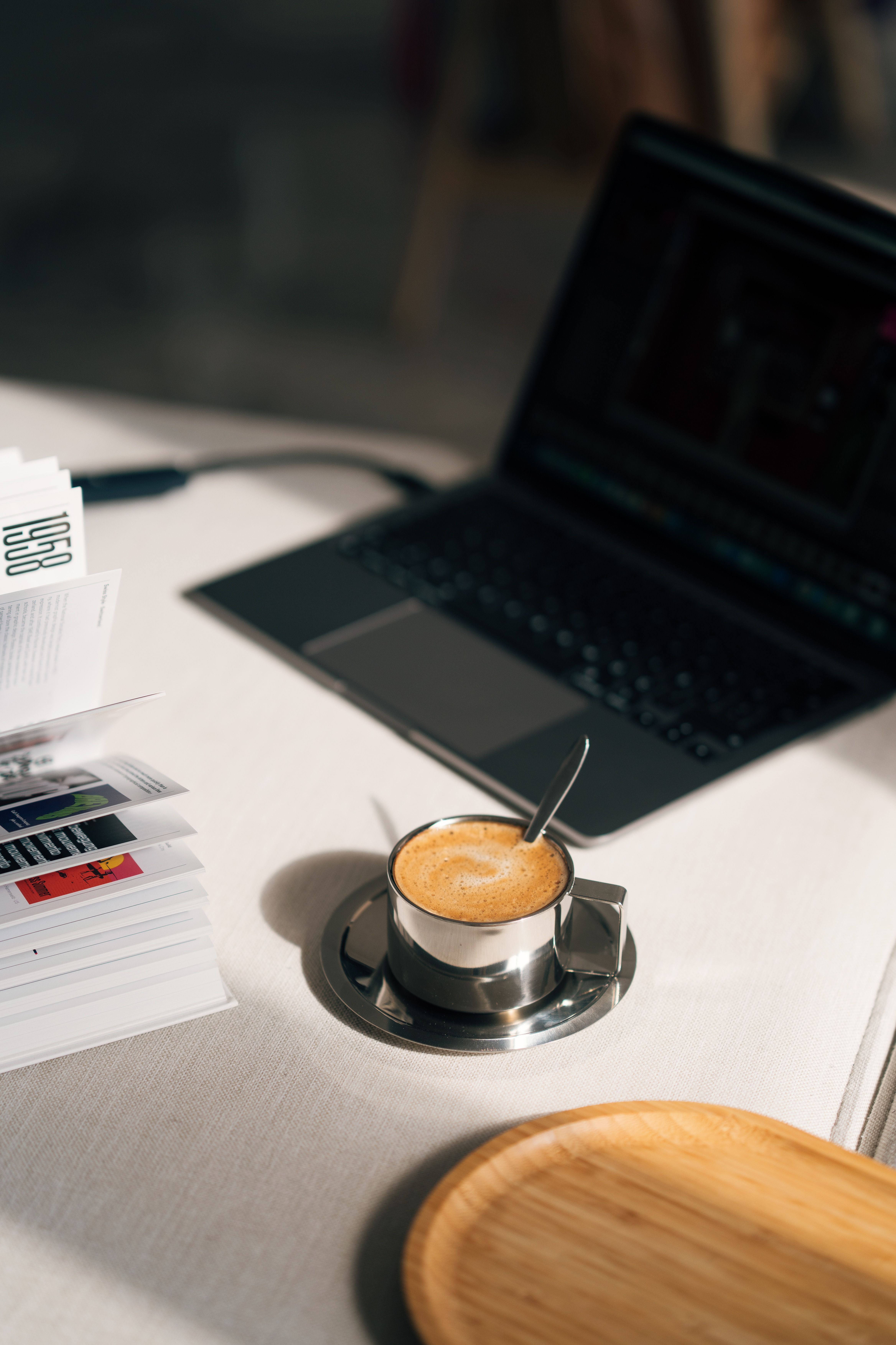 4672x7008 Coffee Cup and Laptop on Desk · Free
