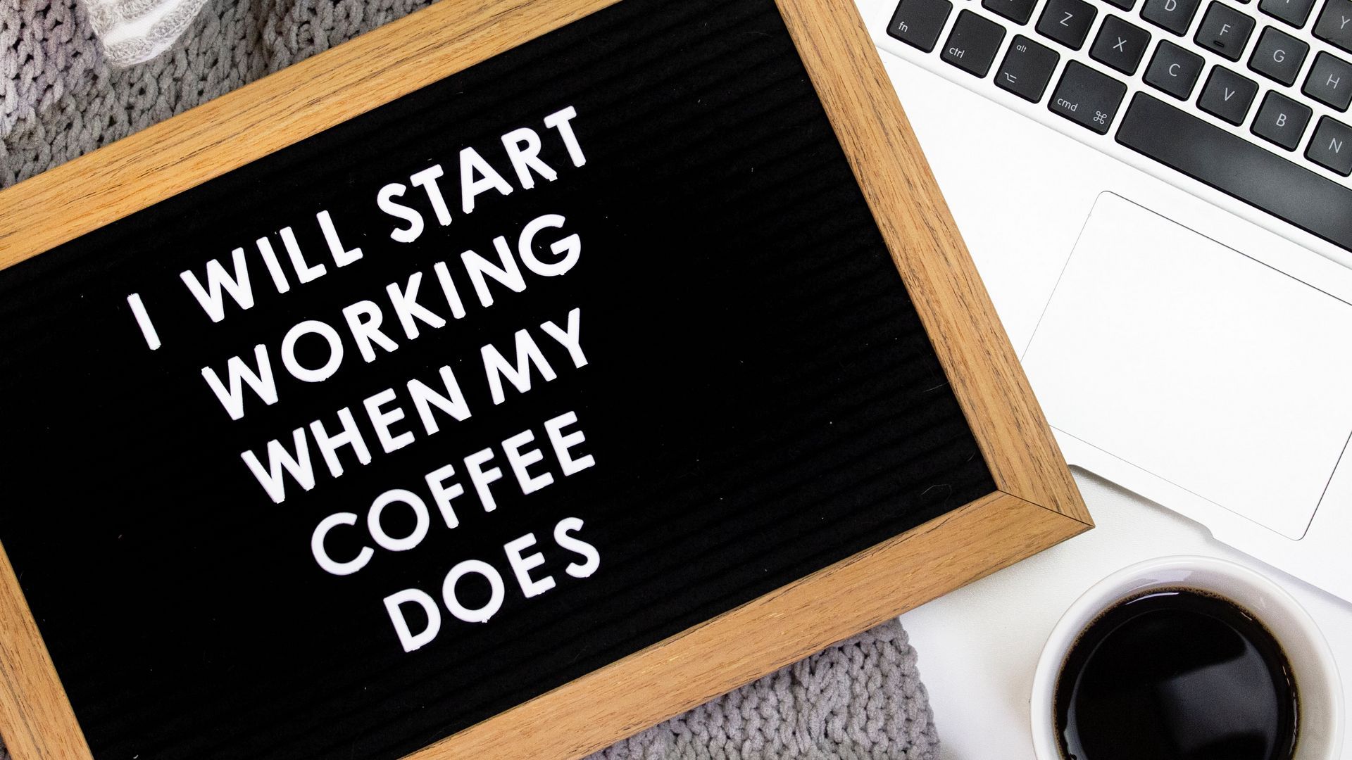 1920x1080 Download wallpaper 1920x1080 work, coffee, inscription, plate, text full hd, hdtv, fhd, 1080p HD background