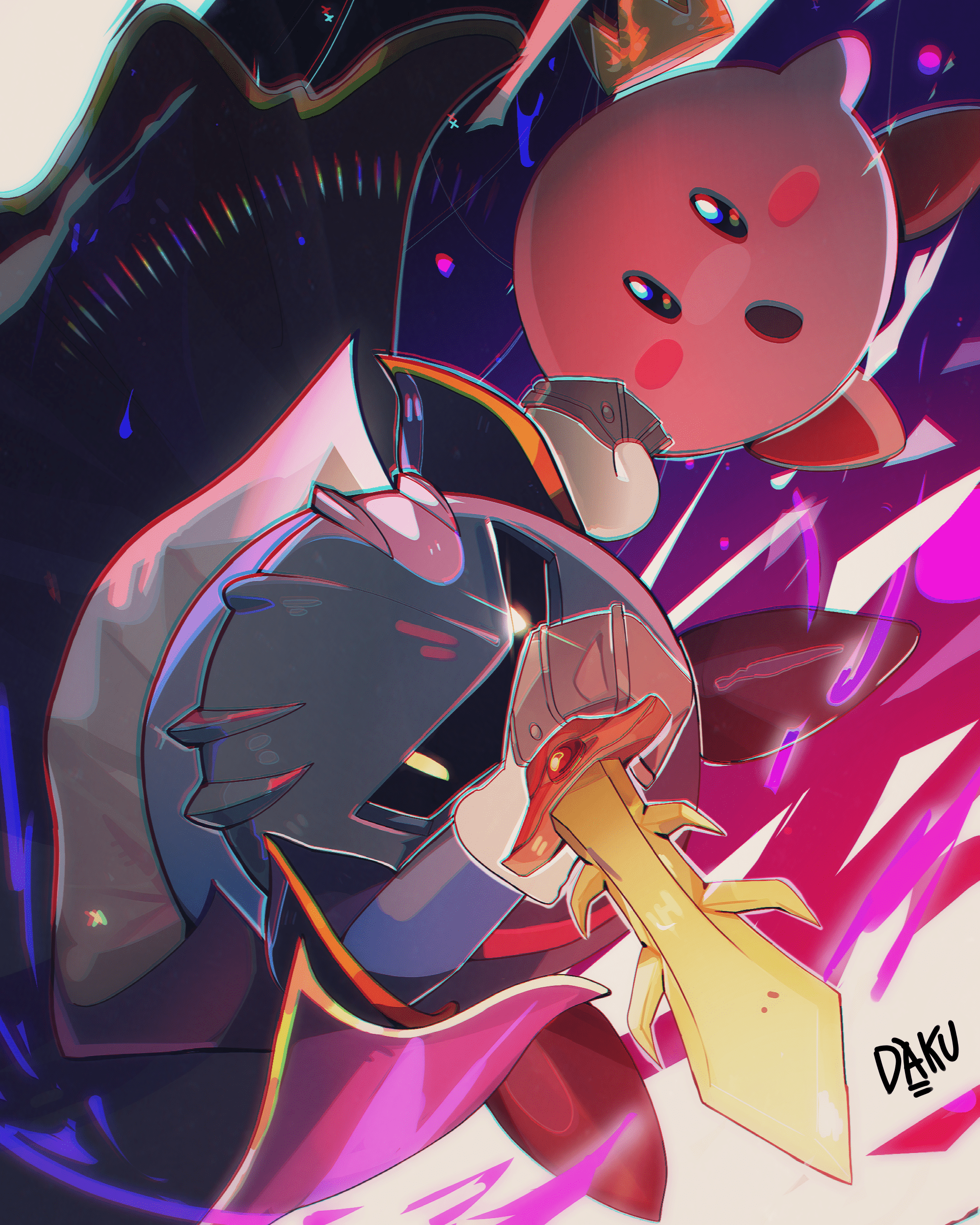 2000x2500 Metaknight & Kirby DAKU ART street