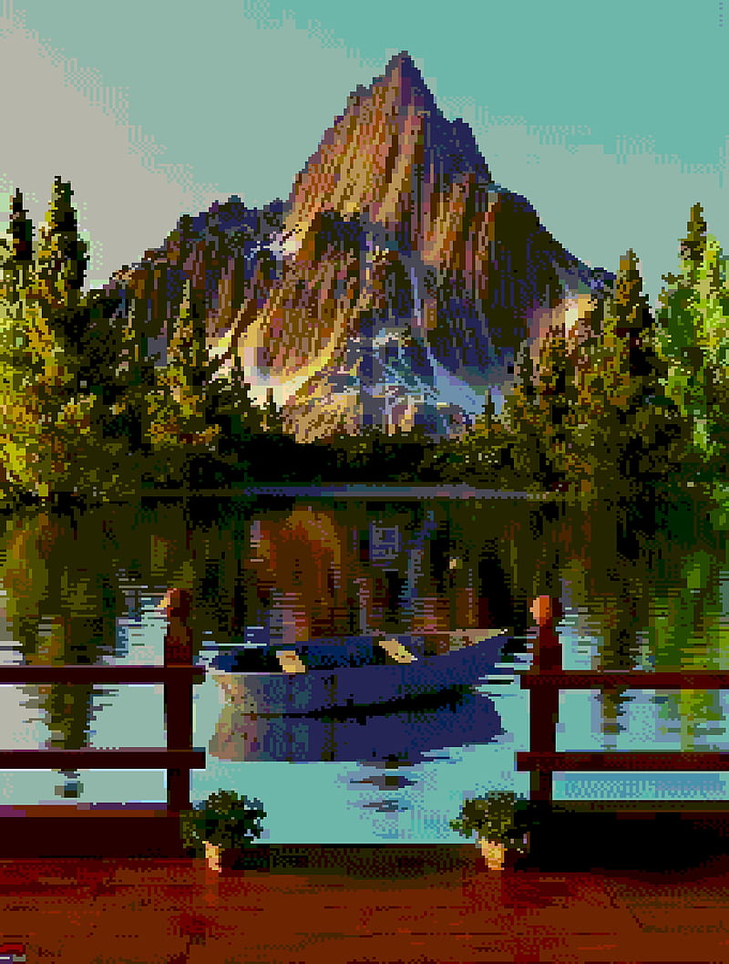 800x1057 8 Bit Mountain, 8 Bit, Art, Mountain, HD Phone Wallpaper