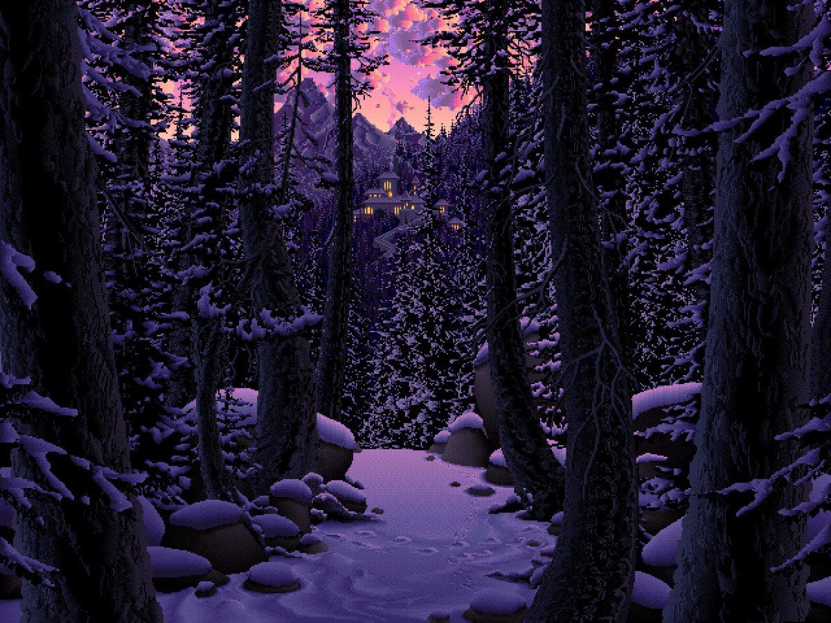 1200x900 I love snowy mountains #nostalgia bit bitart #pixelart