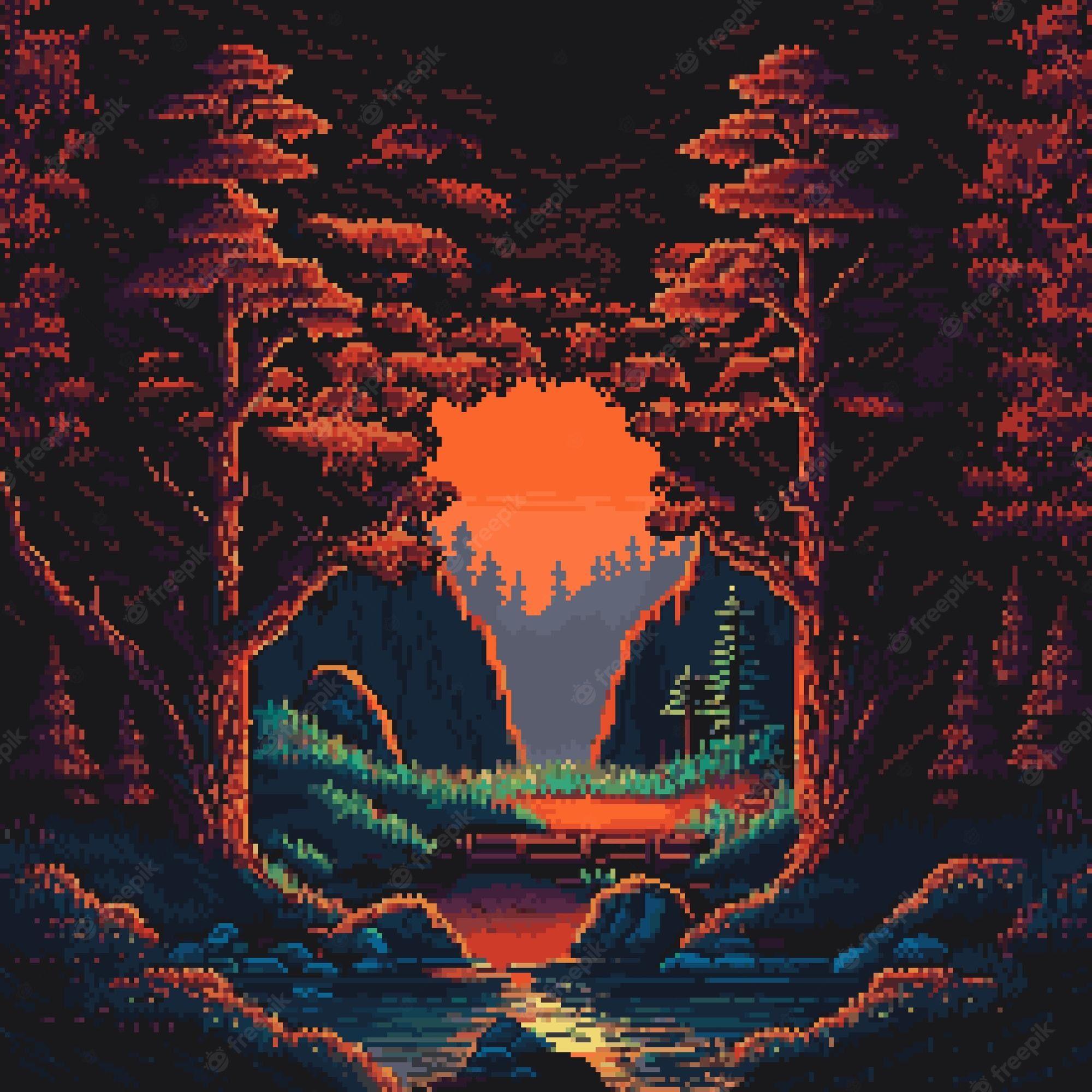 2000x2000 Pixel Art Autumn Wallpaper