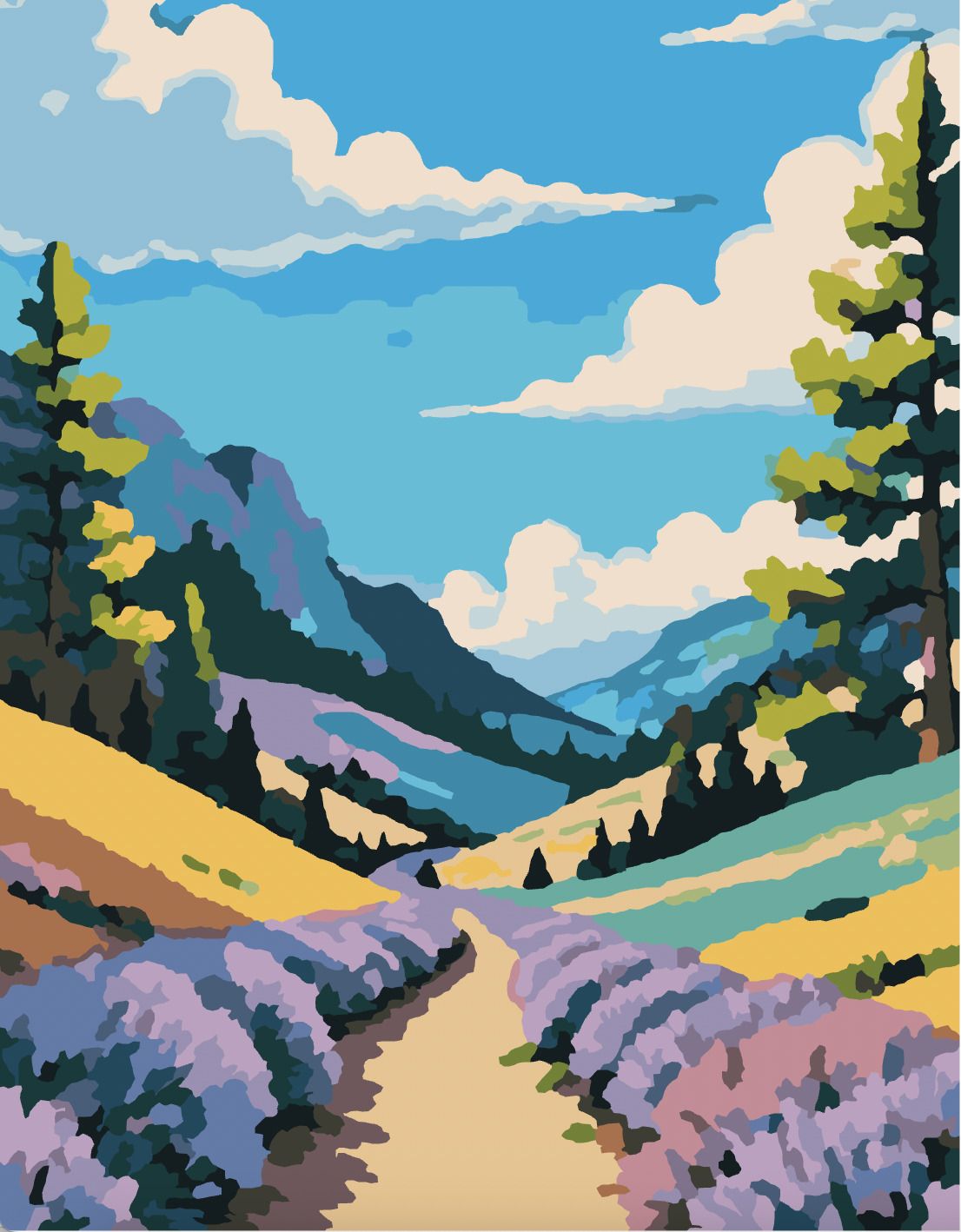 1106x1418 Free Nature Paint by Number PDF Templates