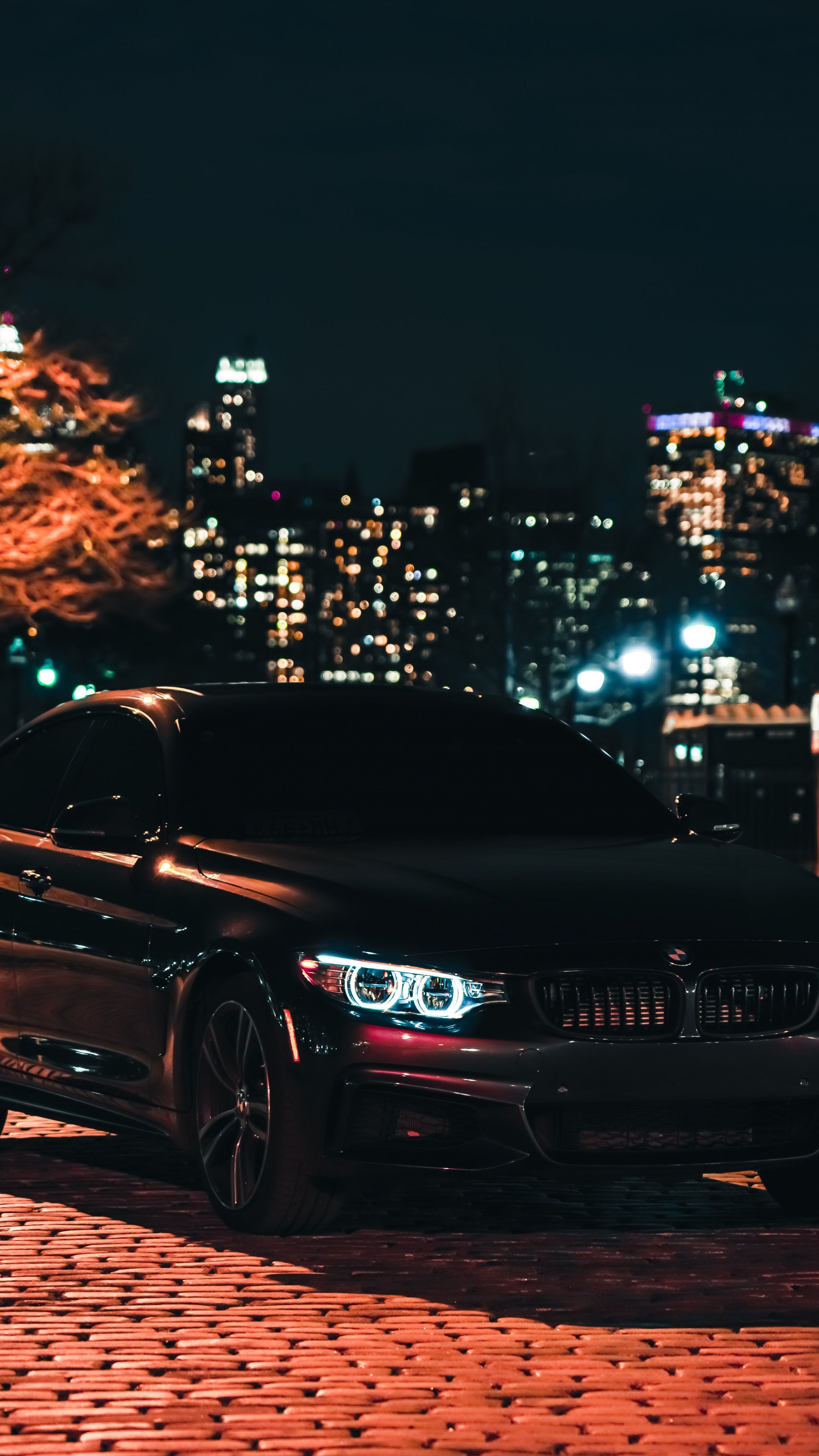 2160x3840 BMW M3 Wallpaper 4K, Black Edition, Night, City lights