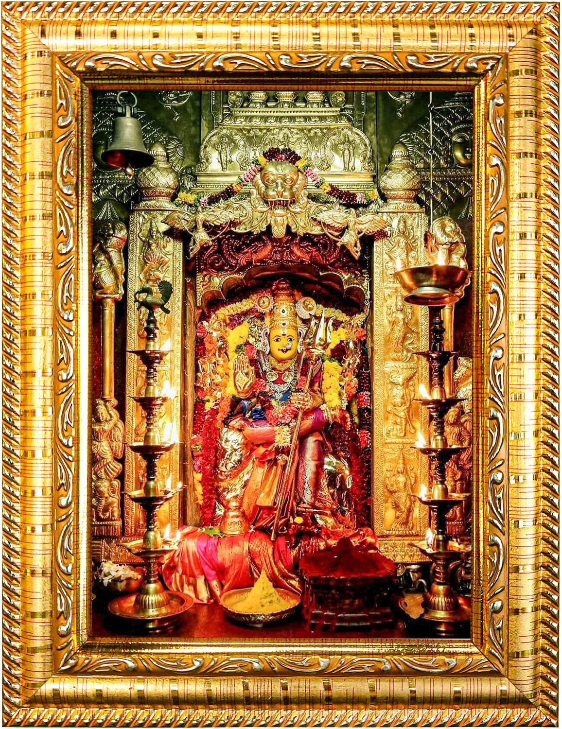 1156x1500 HAWAI Vijayawada Kanaka Durga Devi Durgamma Photo with frame Religious Frame