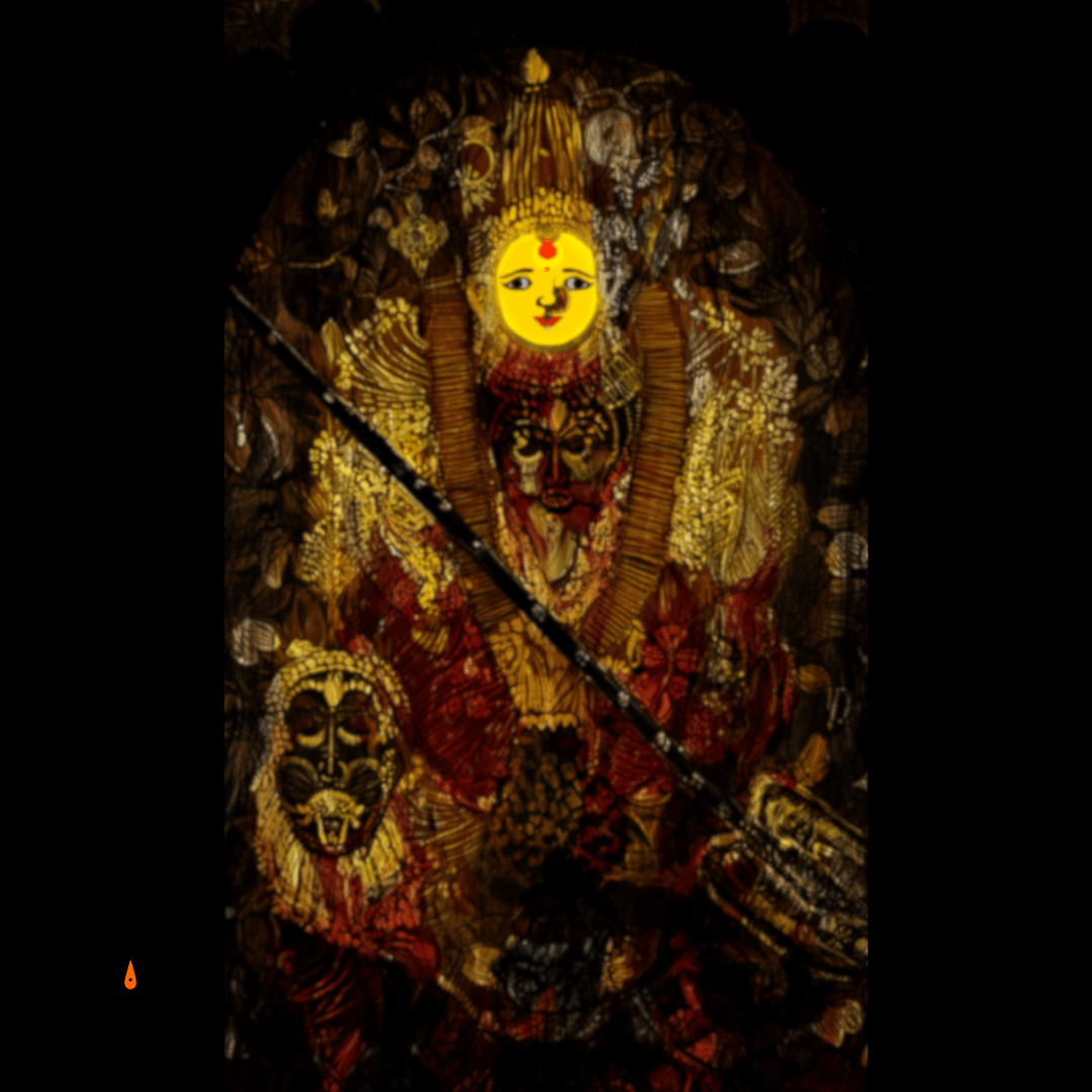 1080x1080 Maa Kanaka Durga Digital Art. High Resolution Divine Artwork Download