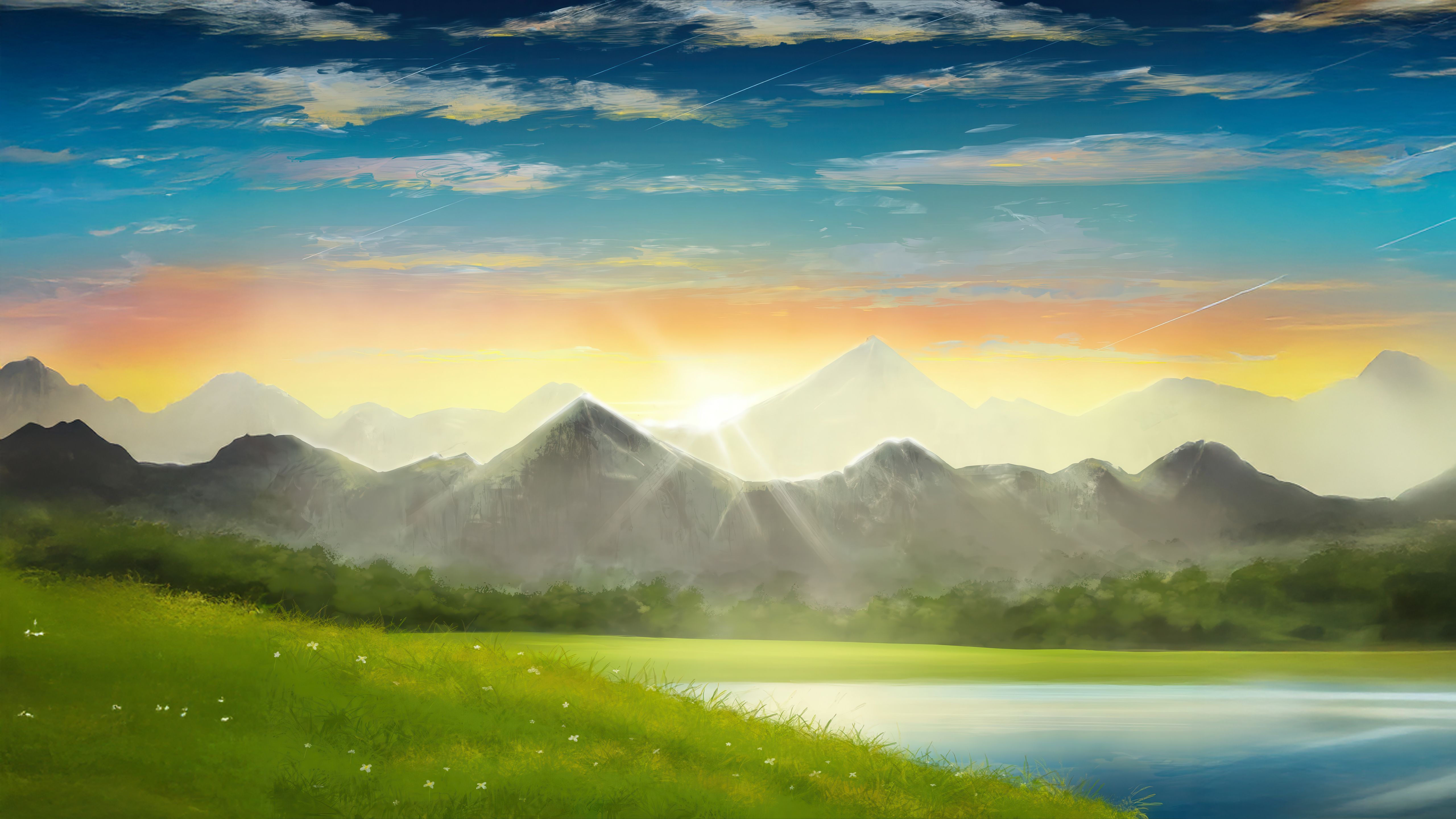 5120x2880 Majestic Mountains In The First Light Wallpaper, HD Artist Wallpaper, 4k Wallpaper, Image, Background, Photos and Picture