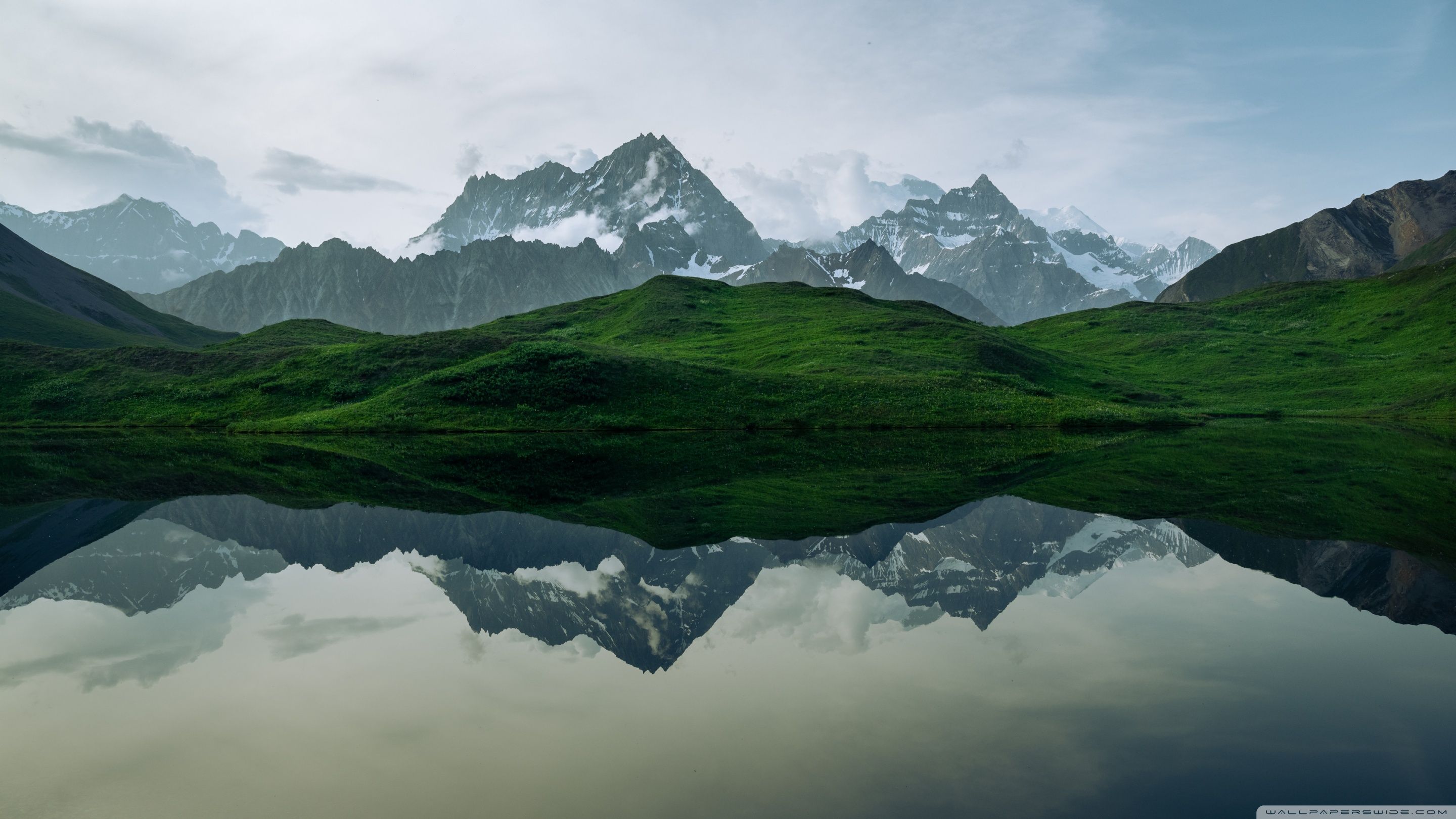 2880x1620 Serene Lake, Green Pasture and Majestic Mountain View 4K UHD Wallpaper for UltraHD Desktop and TV : Widescreen and UltraWide Display : Dual Monitor : Smartphone and Tablet Devices