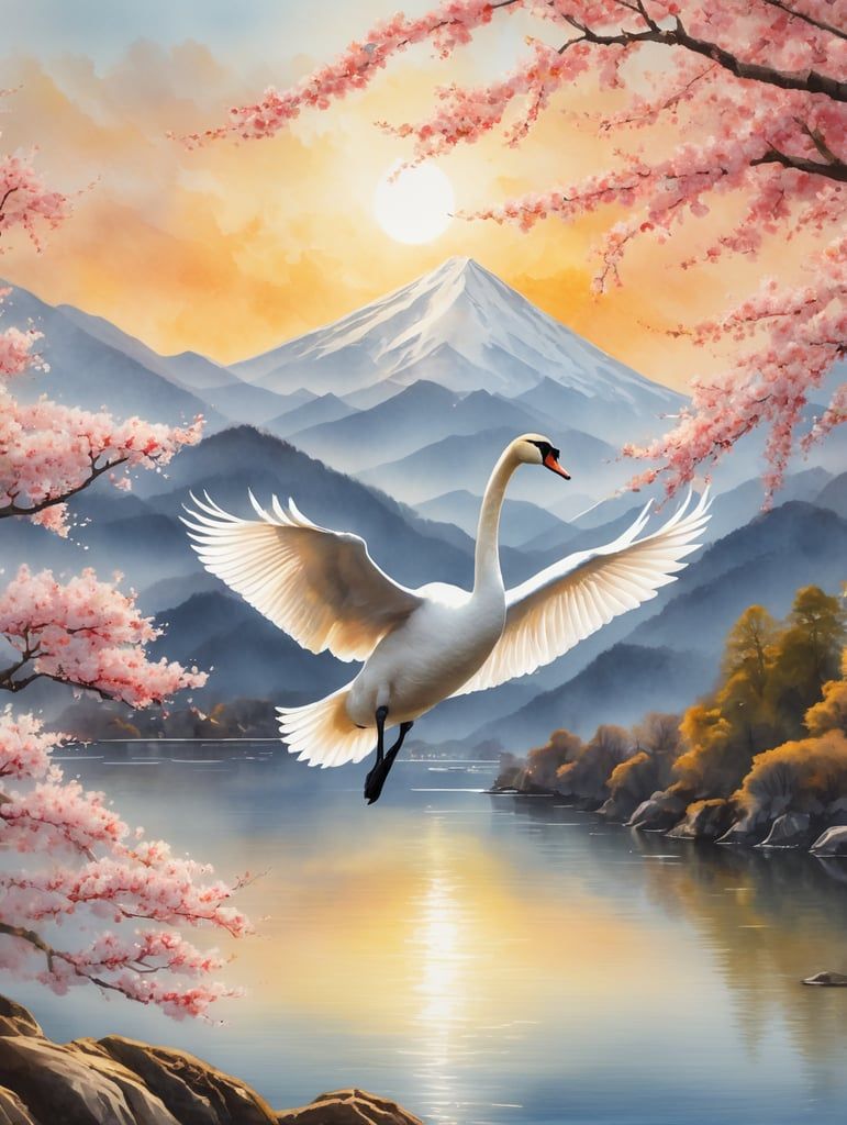 771x1024 Premium Free ai Image. Serenity in Graceful Flight