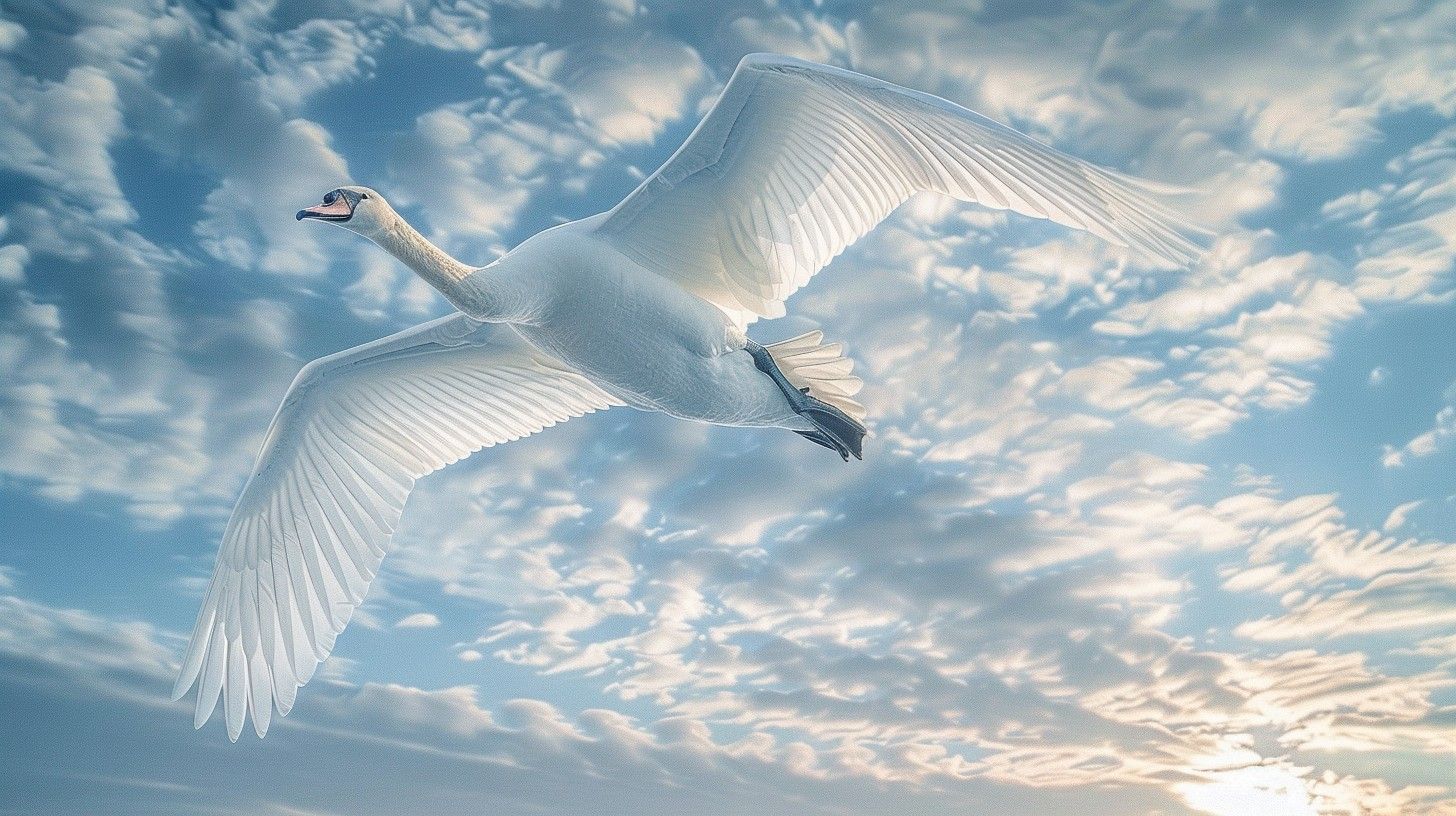1456x816 Free Swan Flying Stock AI Image