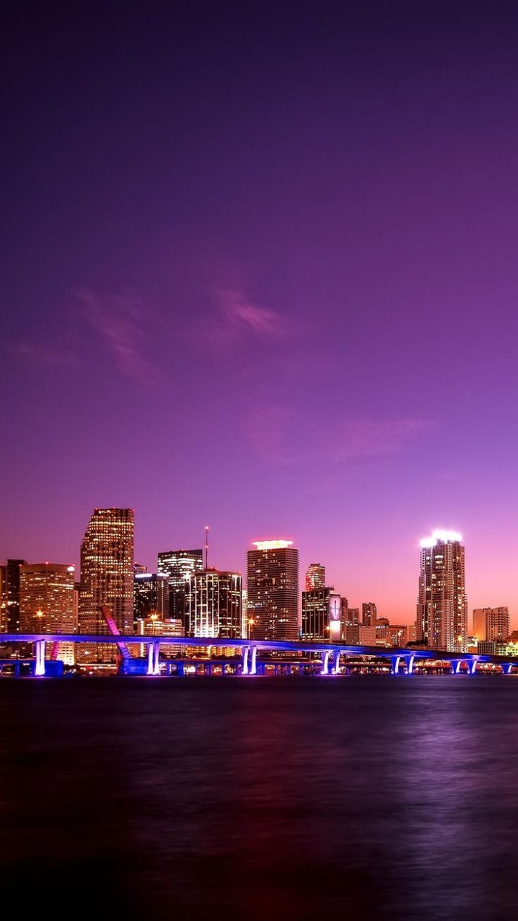 736x1309 Miami Florida Skyline at Night. Cityscape photography ideas, Miami night lights, Miami skyline