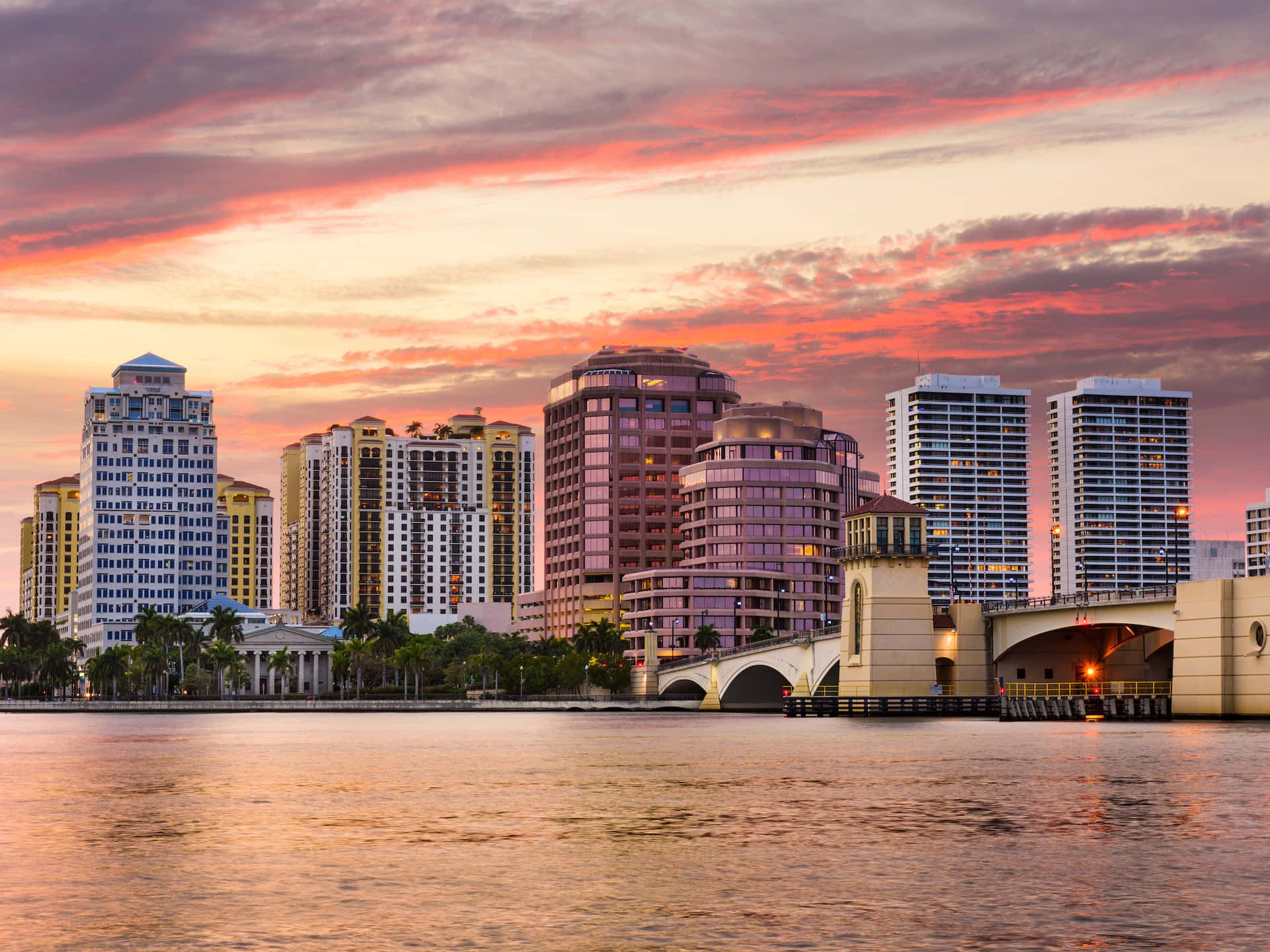 1920x1440 Skyline Scrapers City Of Palm Beach Palm Coast Florida State United States Of America USA