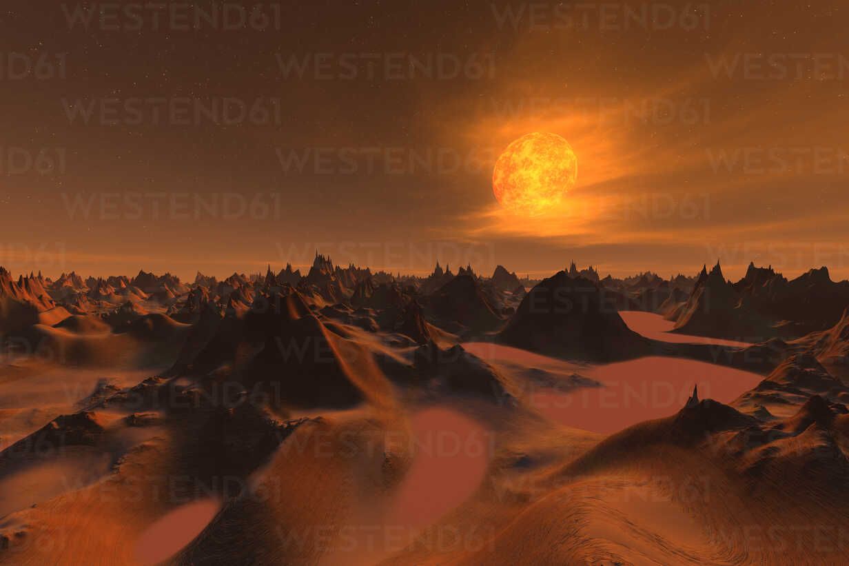 1232x821 3D rendered illustration of the surface of planet mars