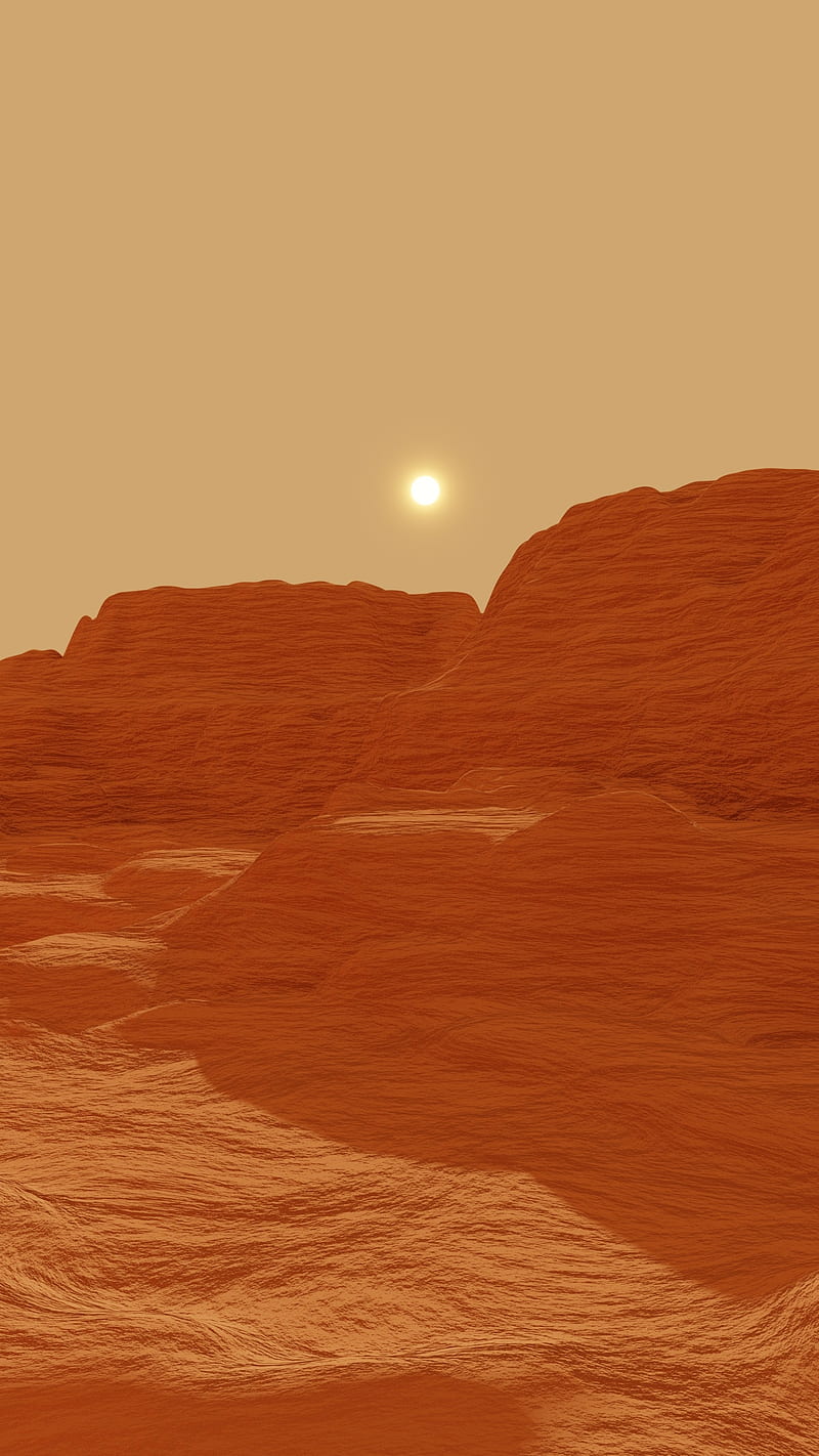 800x1422 Mars, 3D design, alien, orange, planet, space, textures, wasteland, HD phone wallpaper