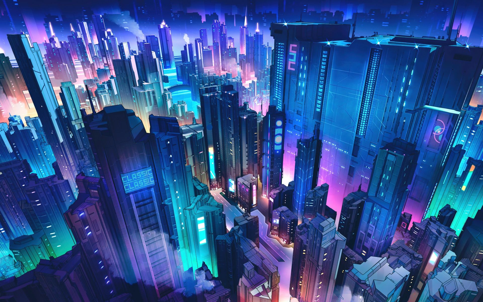 1920x1200 Neon city Wallpaper 4K, Futuristic city, Cyber city