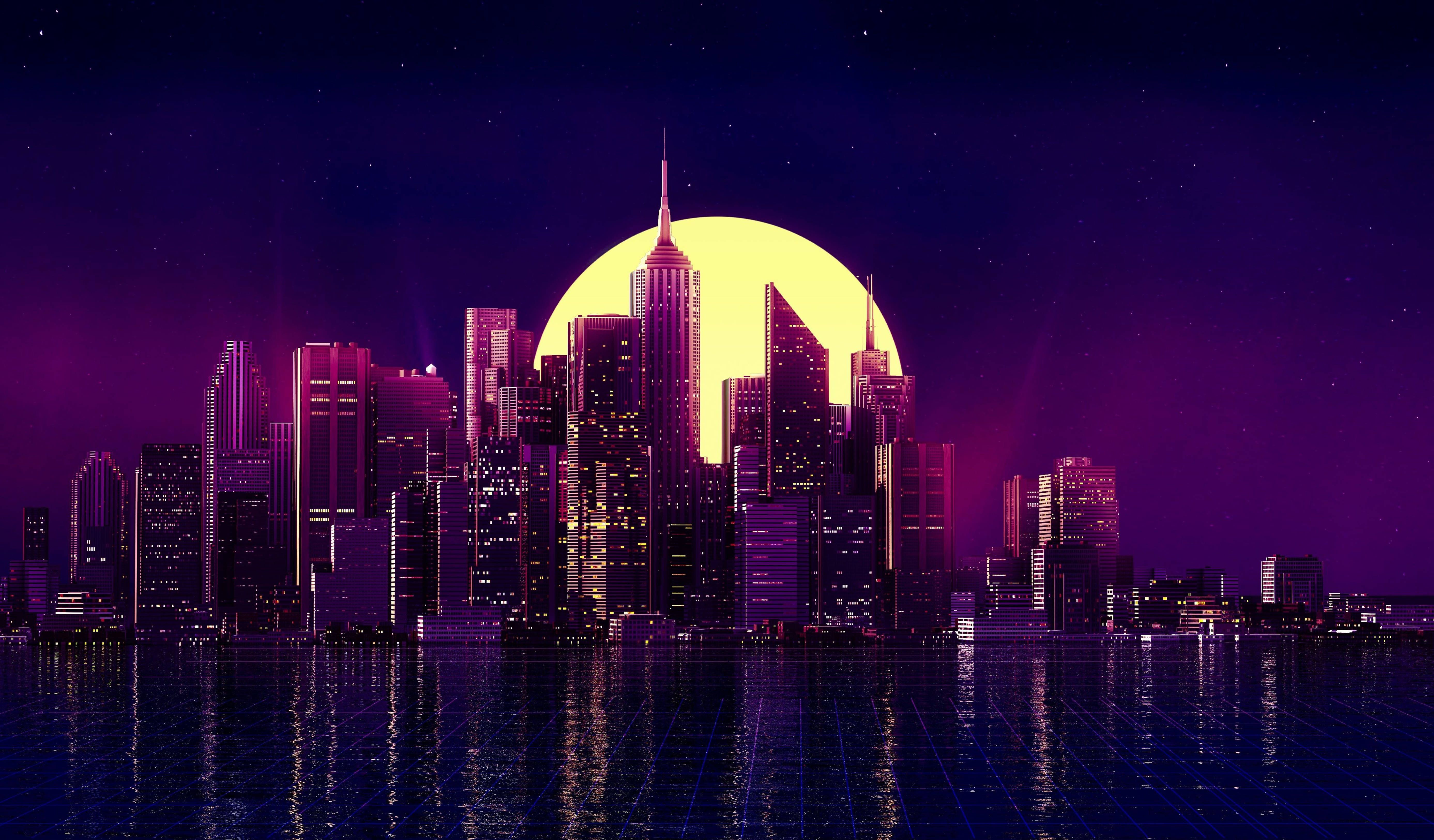 5547x3250 Neon Retro Futuristic 4k Wallpaper