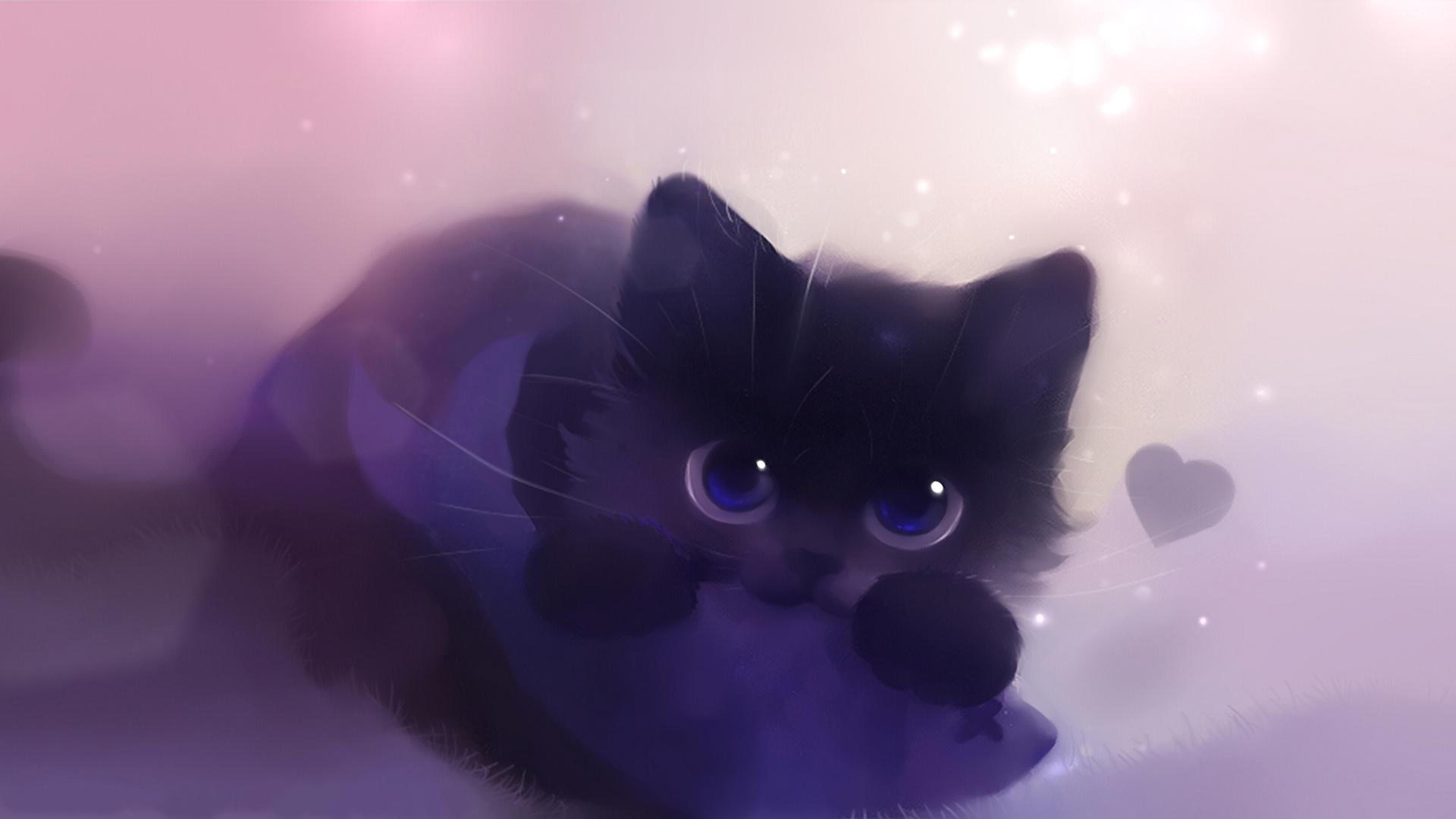 3840x2160 Cat Art Aesthetic Wallpaper 4K for Desktop