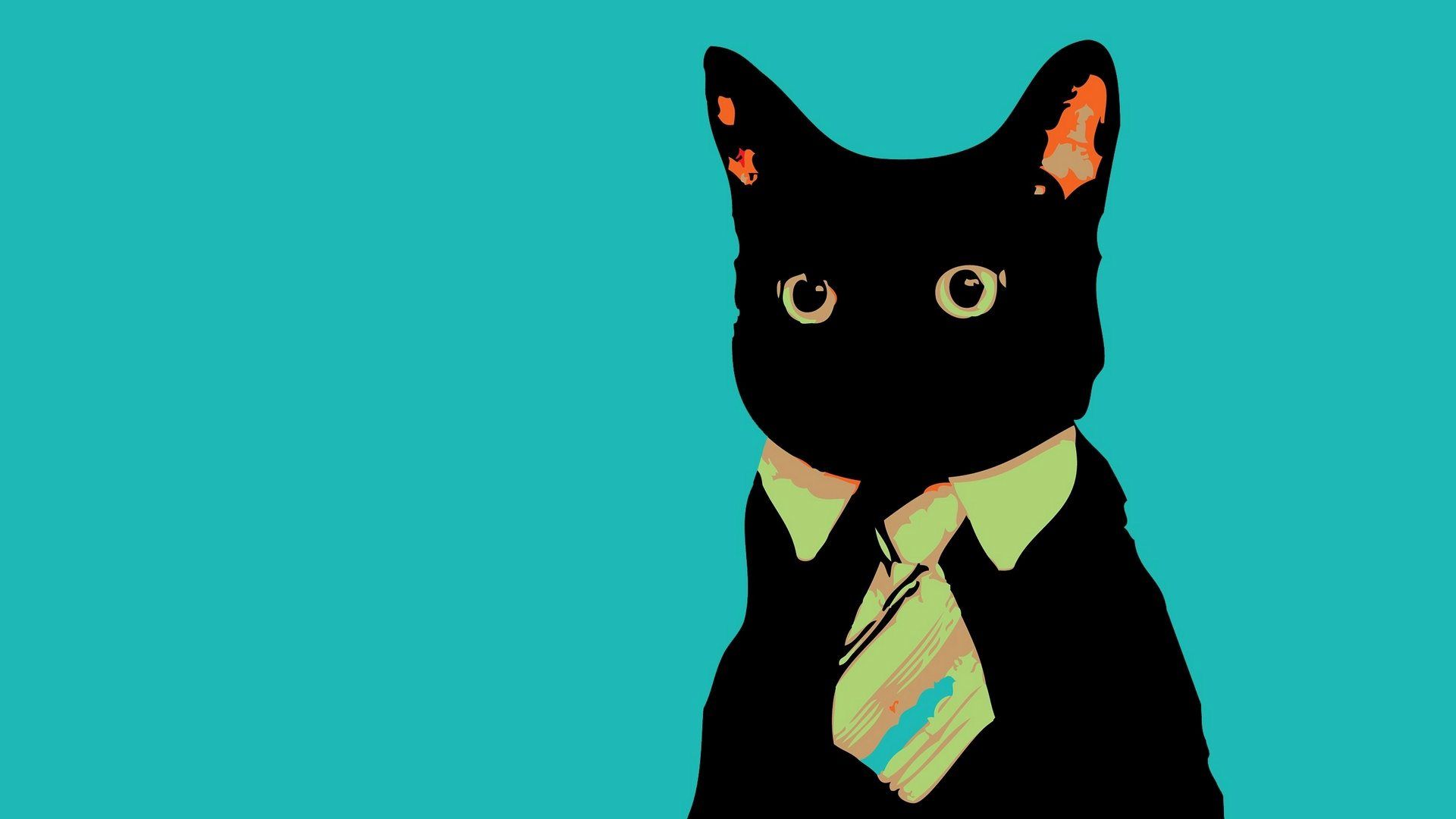 1920x1080 Cat Art Wallpaper