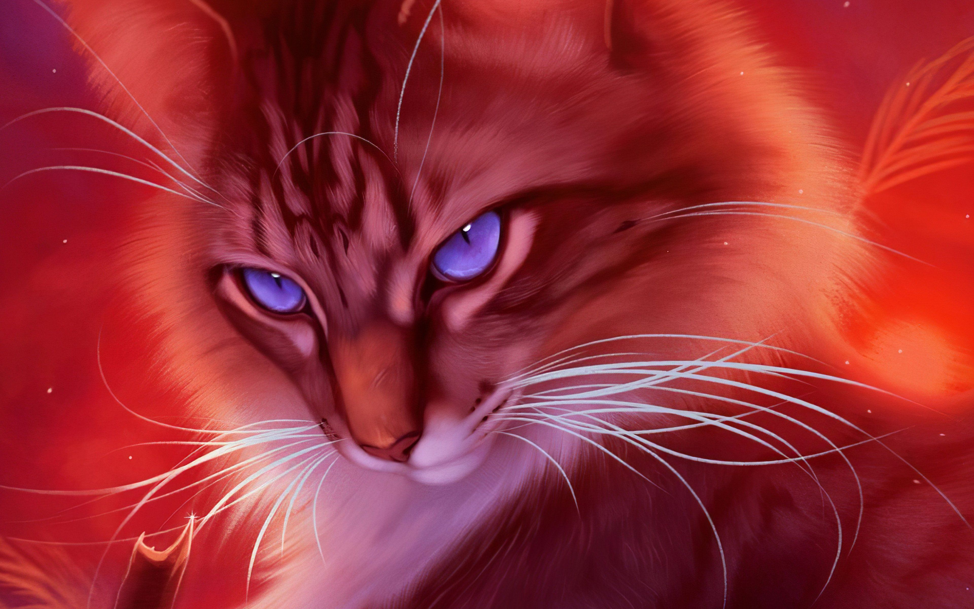 3840x2400 Cat Artwork Wallpaper 4K for Desktop